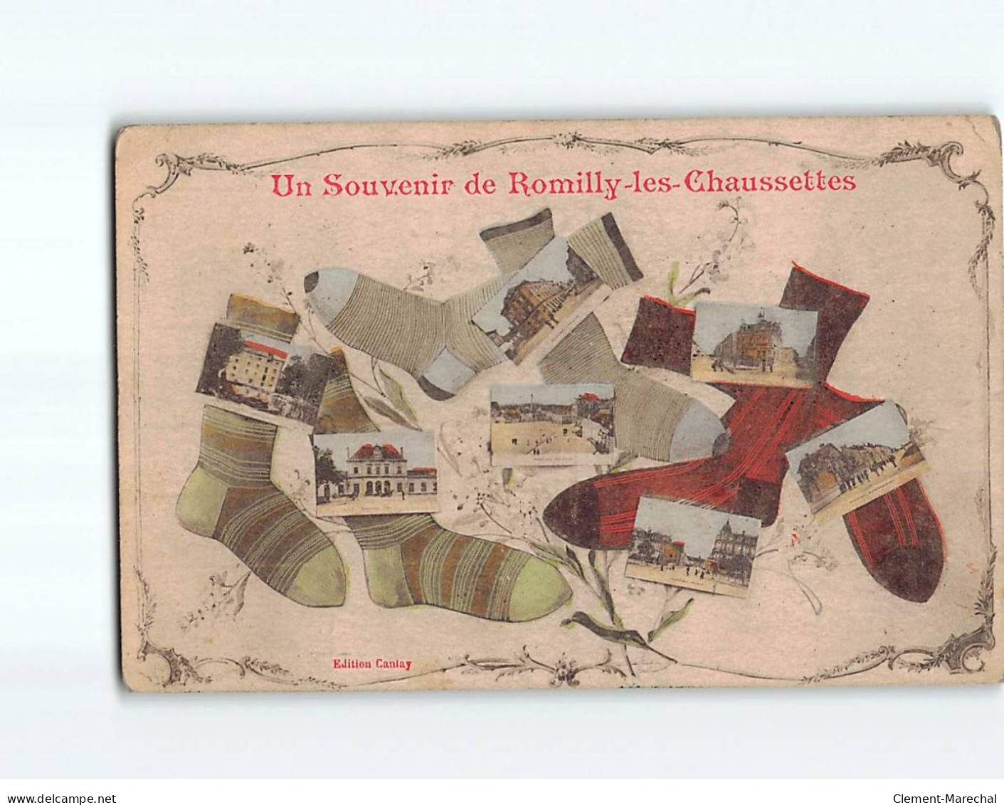 ROMILLY SUR SEINE : Carte Souvenir, Les Chaussettes - état - Romilly-sur-Seine