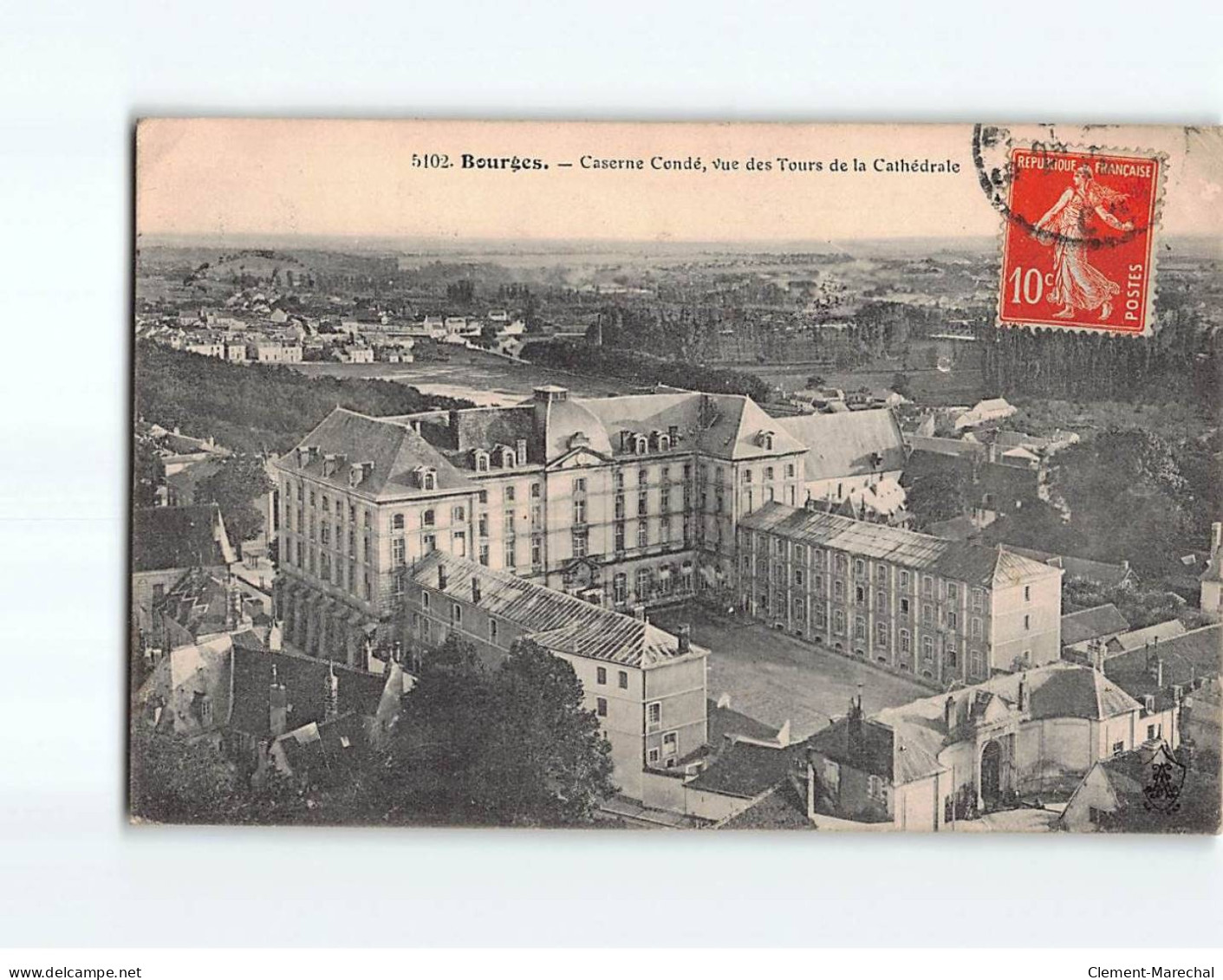 BOURGES : Caserne Condé, Vue Des Tours De La Cathédrale - état - Bourges