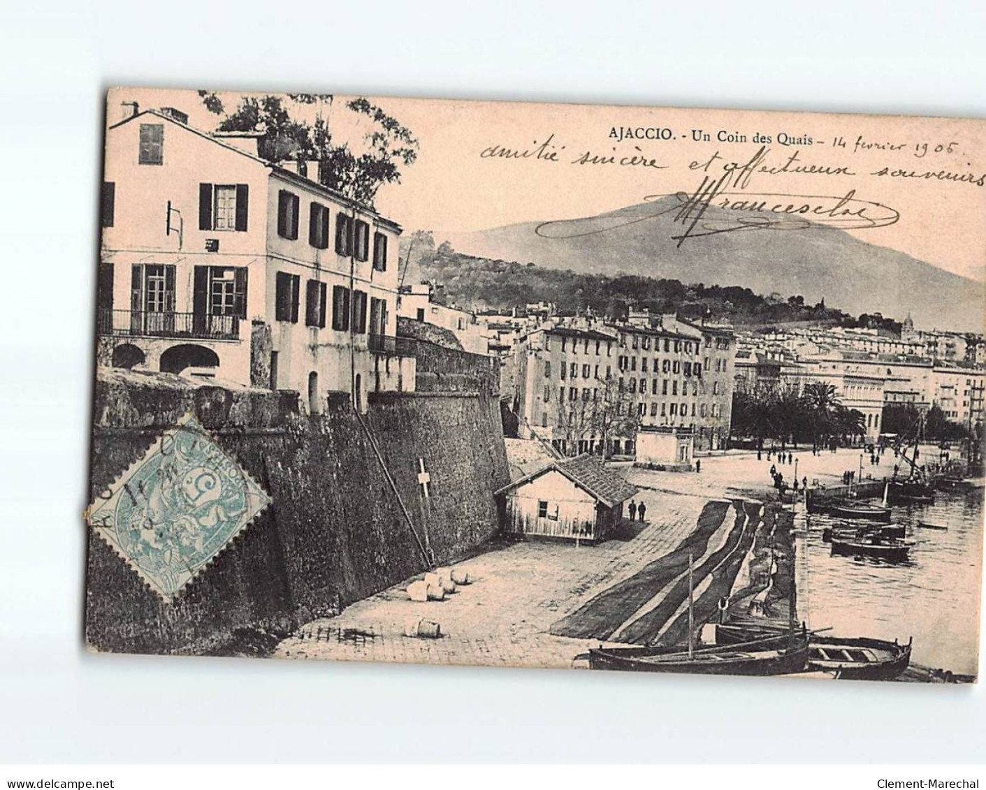 AJACCIO : Un Coin, Des Quais - état ( Partiellement Décollée ) - Ajaccio