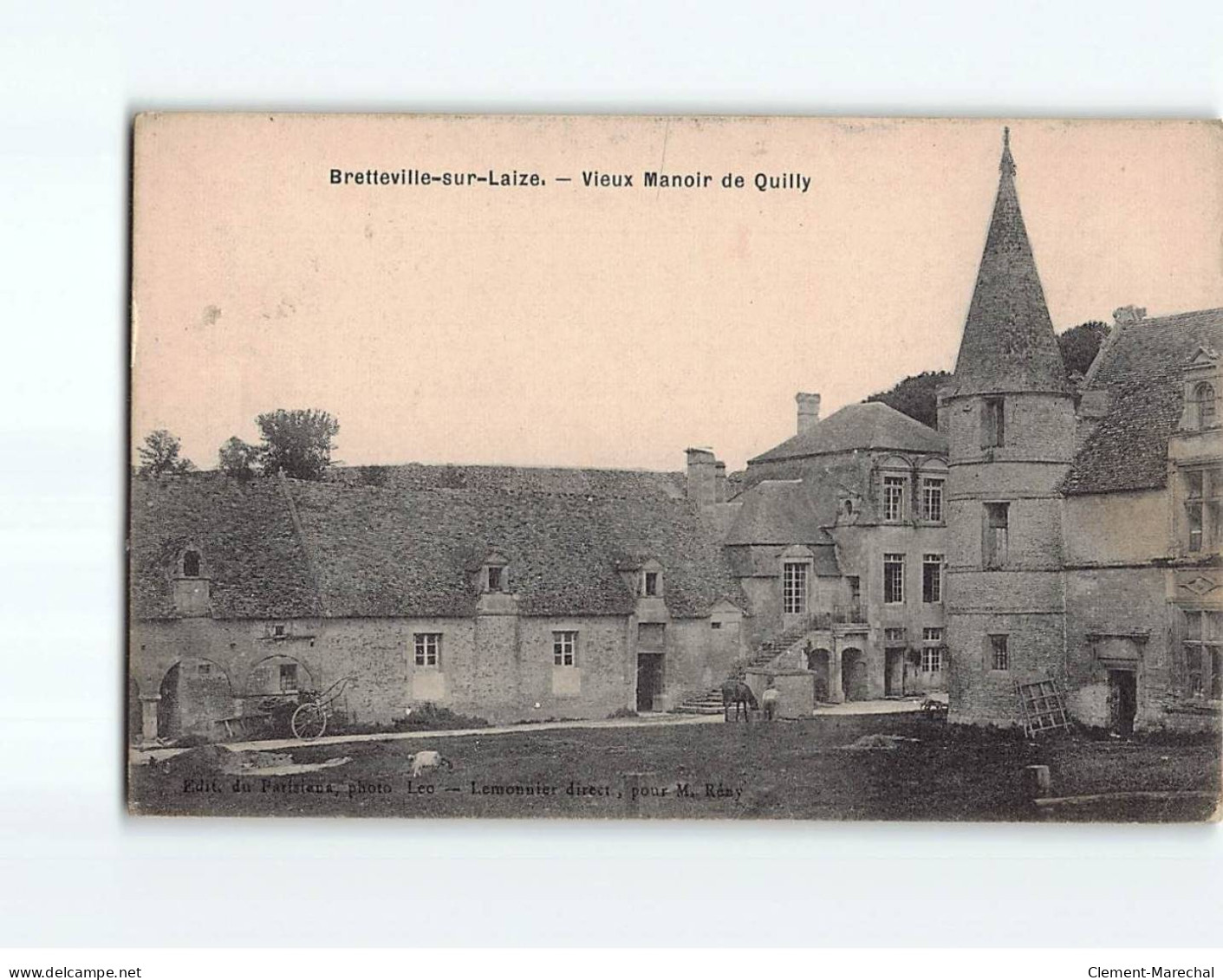 BRETTEVILLE SUR LAIZE : Vieux Manoir De Quilly - état ( Partiellement Décollée ) - Andere & Zonder Classificatie