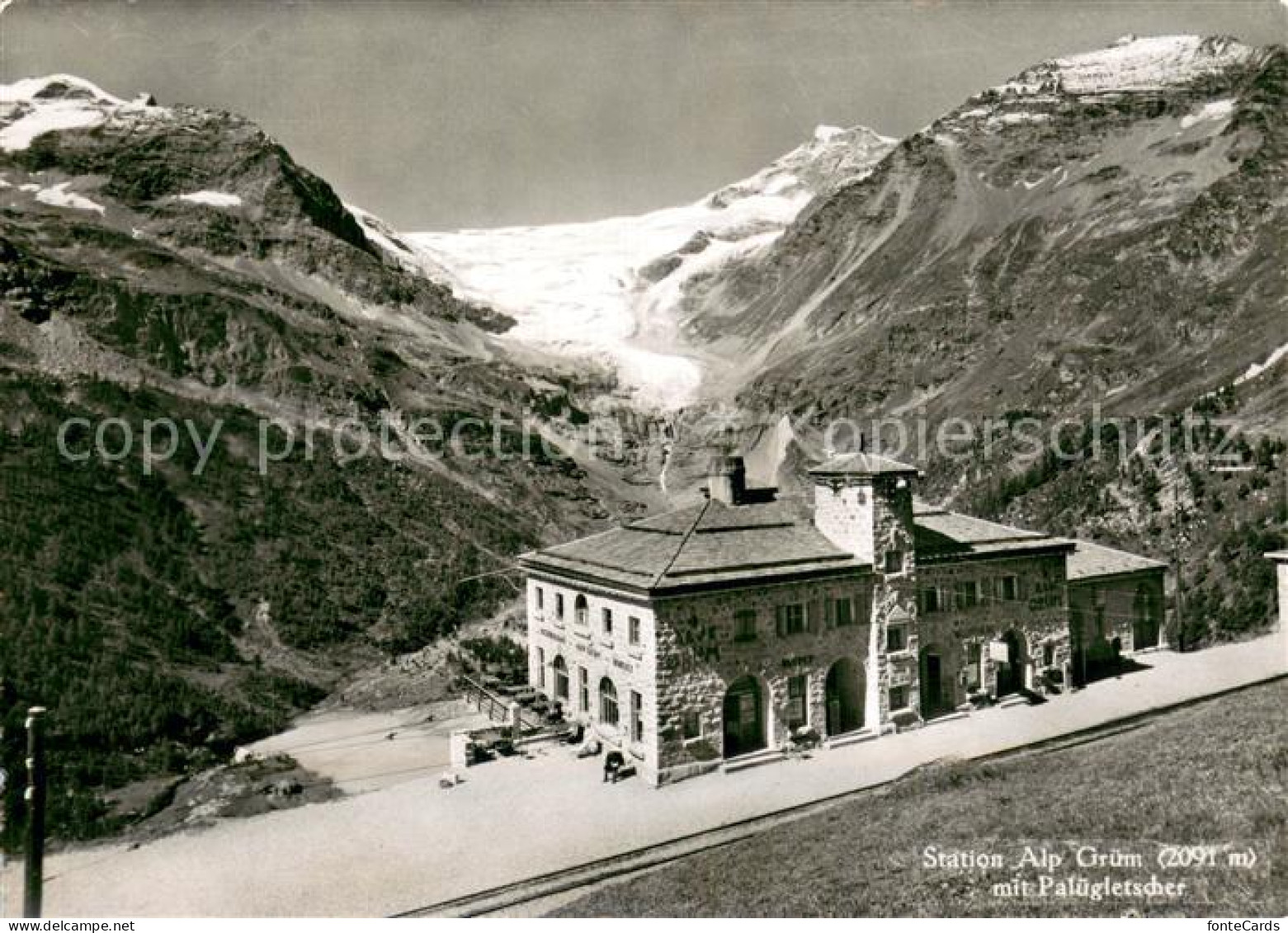 13751329 Alp Gruem Station Alp Gruem Mit Paluegletscher Alp Gruem - Autres & Non Classés