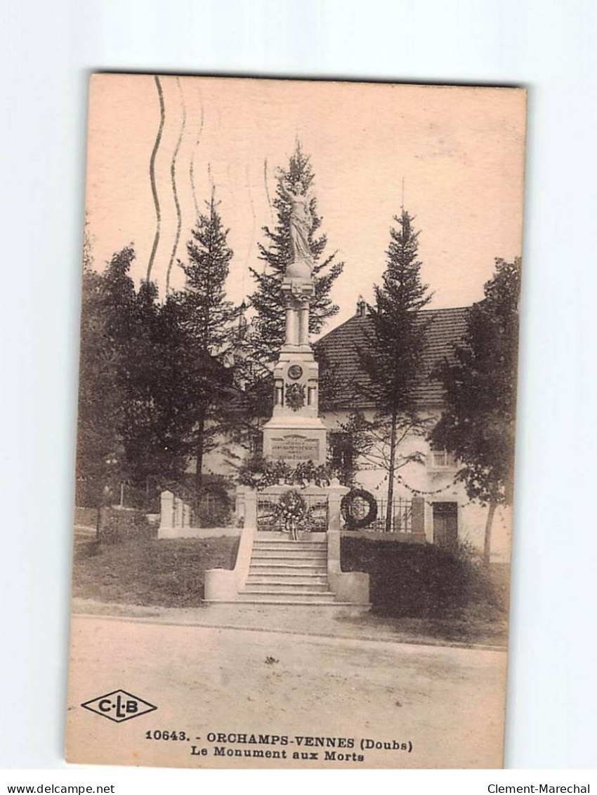 ORCHAMPS VENNES : Le Monument Aux Morts - état - Sonstige & Ohne Zuordnung