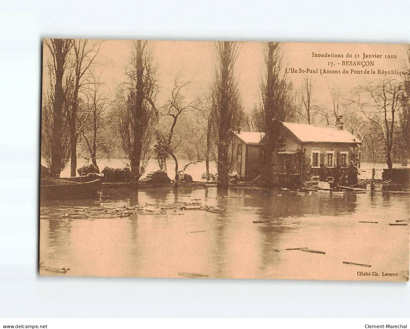 BESANCON : Inondations De 1910, L'Ile Saint-Paul - Très Bon état - Besancon