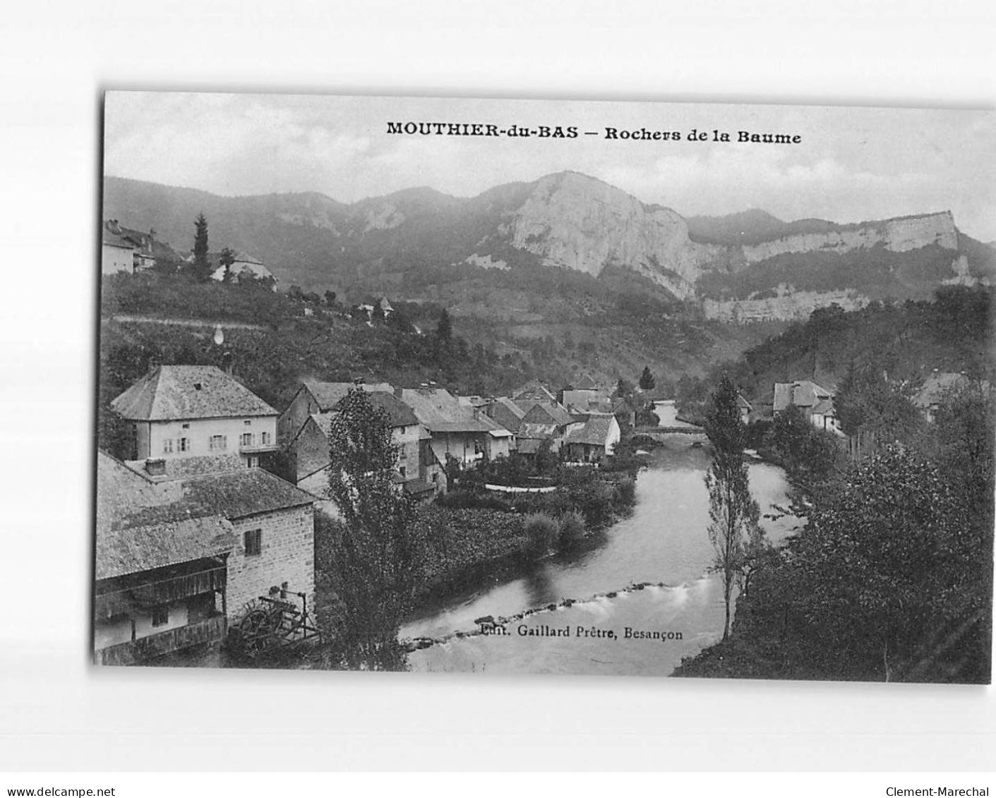 MOUTHIER DU BAS : Rochers De La Baume - Très Bon état - Altri & Non Classificati