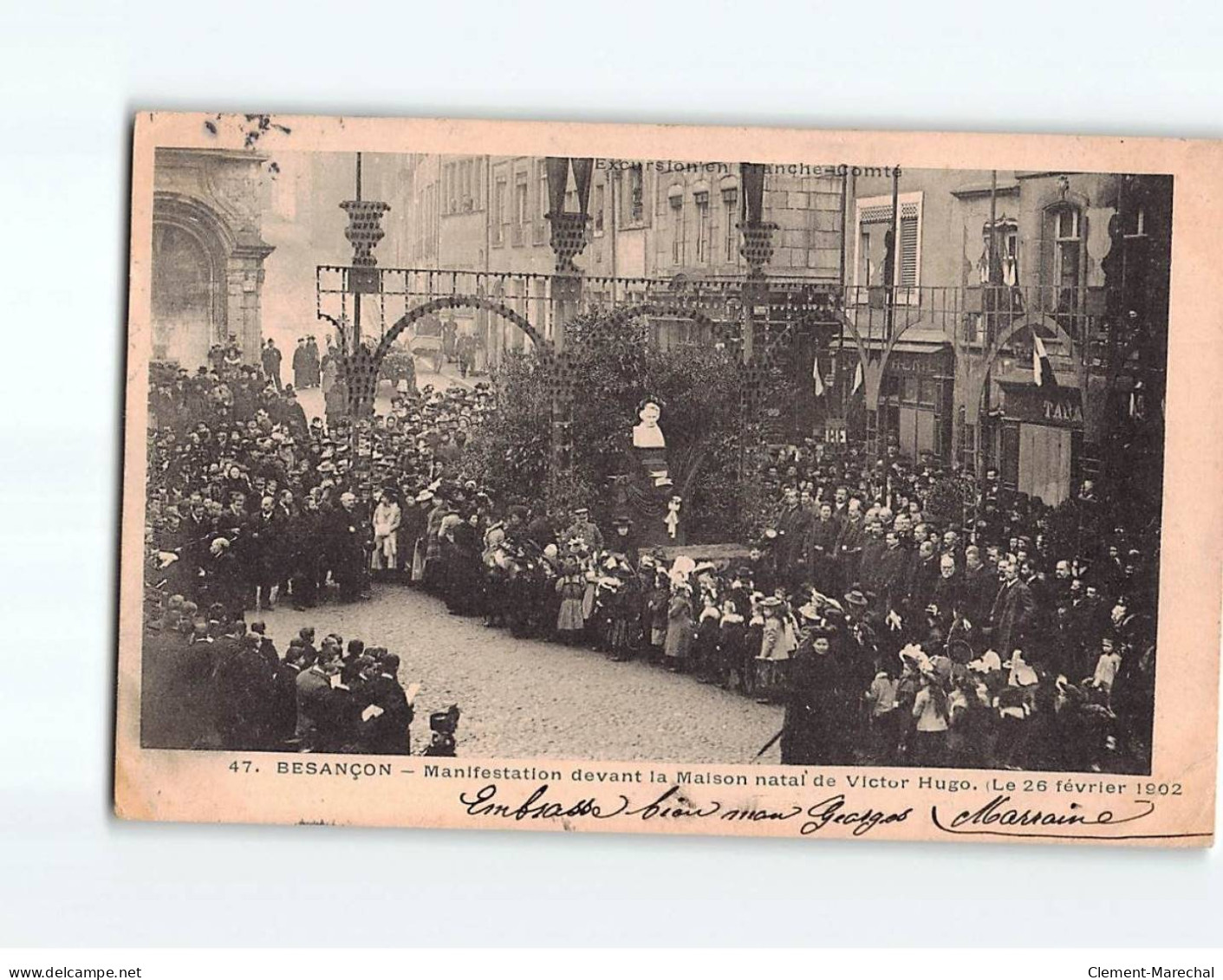 BESANCON : Manifestation Devant La Maison Natale De Victor Hugo, Février 1902 - état - Besancon