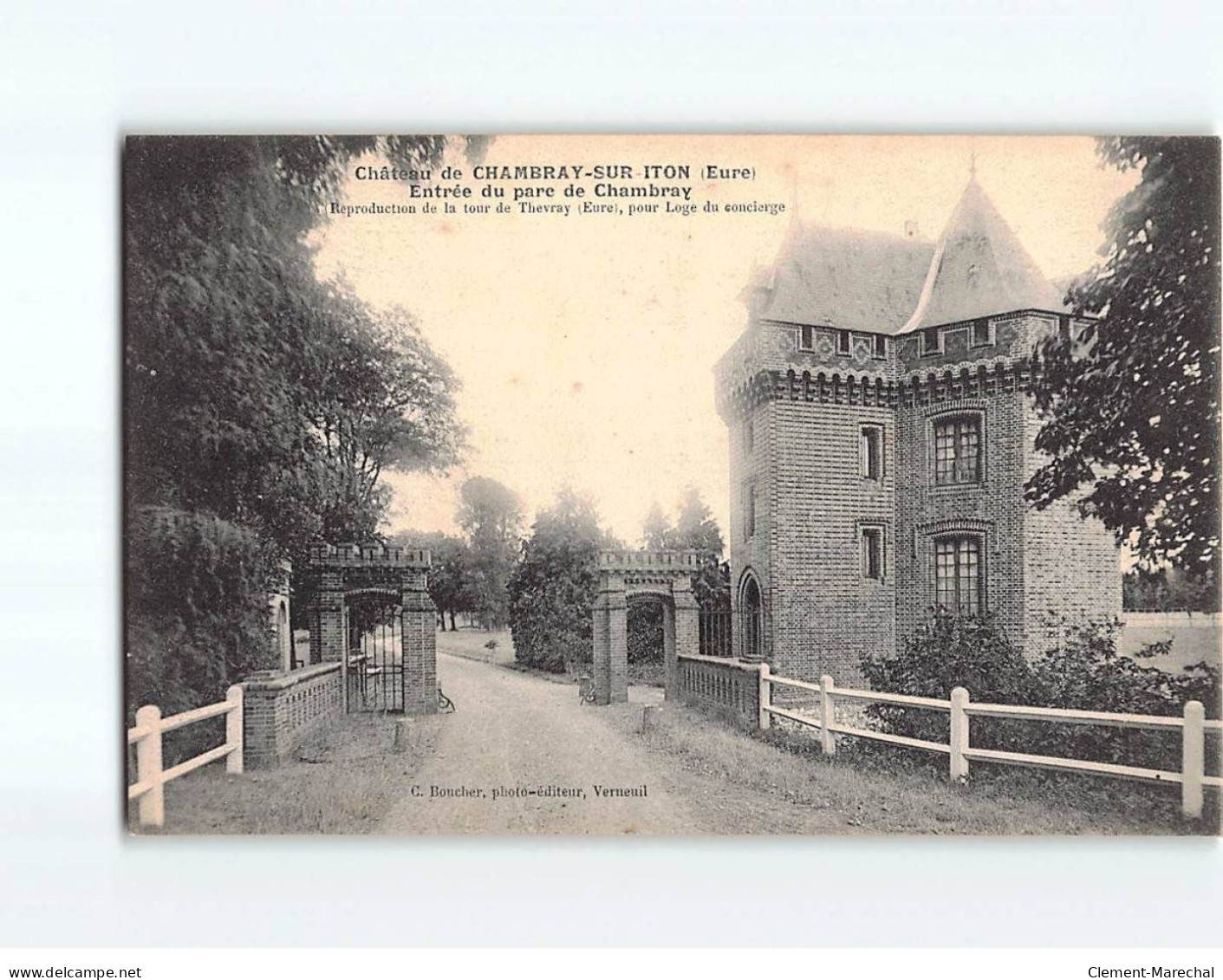 Château De Chambray Sur Iton, Porte D'entrée Du Parc - état ( Partiellement Décollée ) - Otros & Sin Clasificación