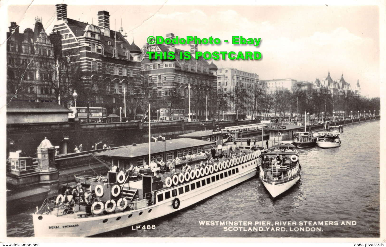 R345339 Westminster Pier River Steamers And Scotland Yard London. LP 488. Lansdo - Sonstige & Ohne Zuordnung