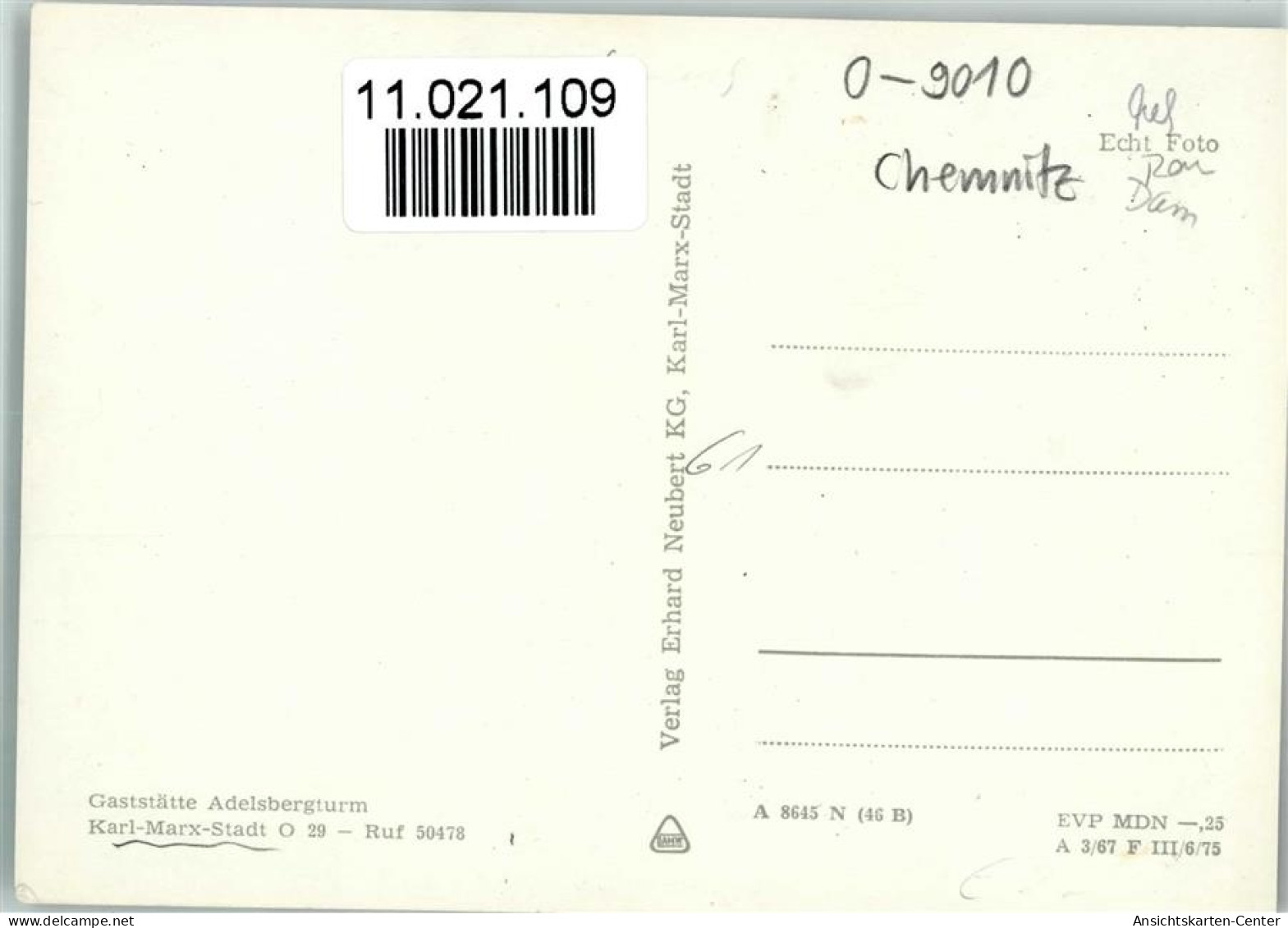 11021109 - Chemnitz , Sachs - Chemnitz