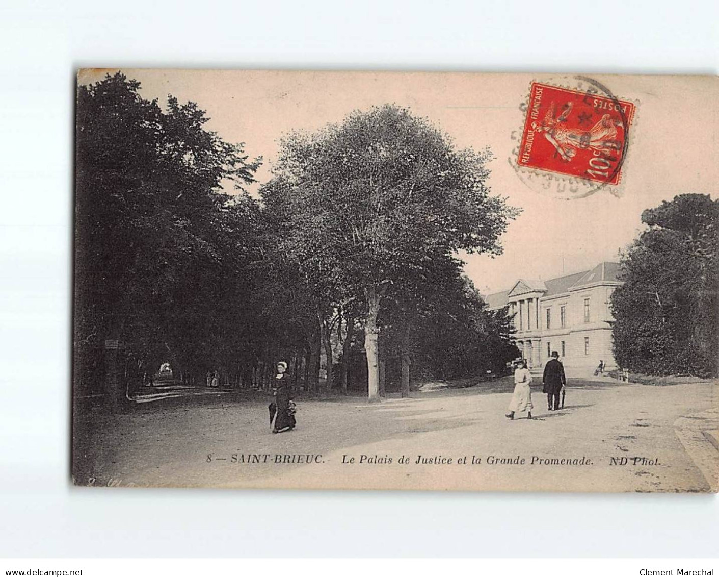 SAINT BRIEUC : Le Palais De Justice Et La Grande Promenade - état - Saint-Brieuc