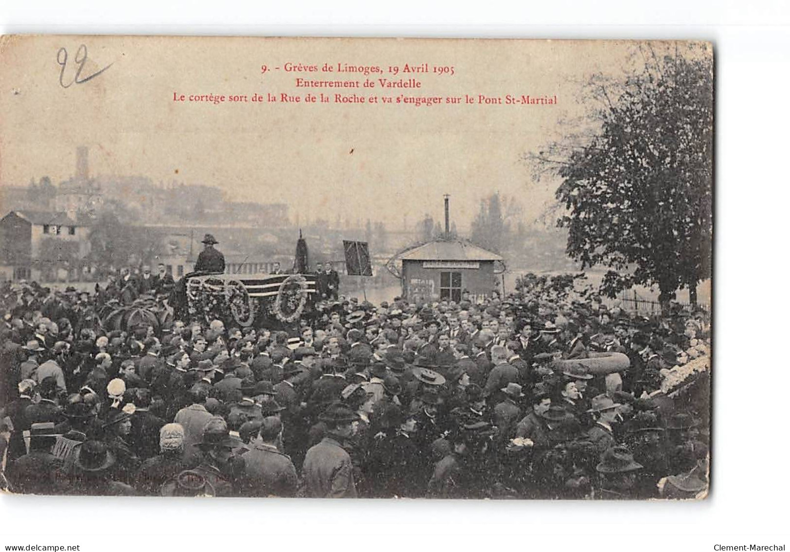 Grèves De LIMOGES - Enterrement De Vardelle - Le Cortège - 19 Avril 1905 - état - Limoges