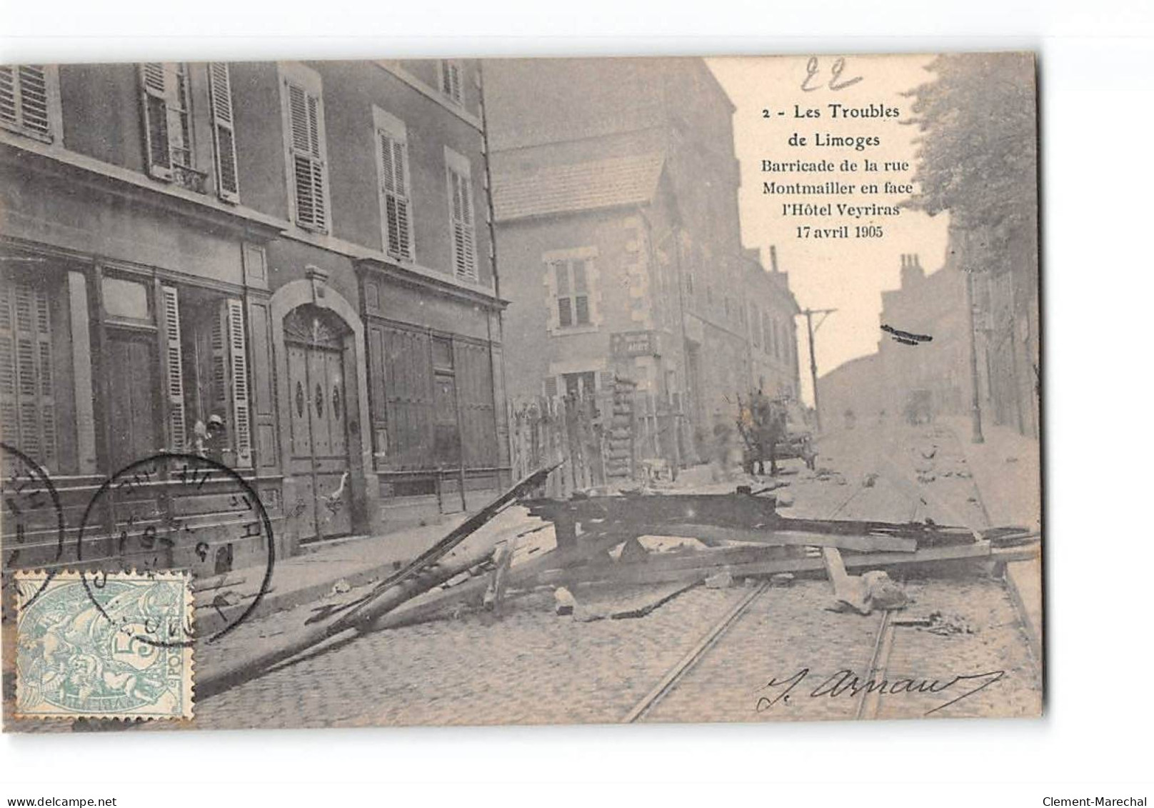 Les Troubles De LIMOGES - Barricade De La Rue Montmailler - 17 Avril 1905 - Très Bon état - Limoges