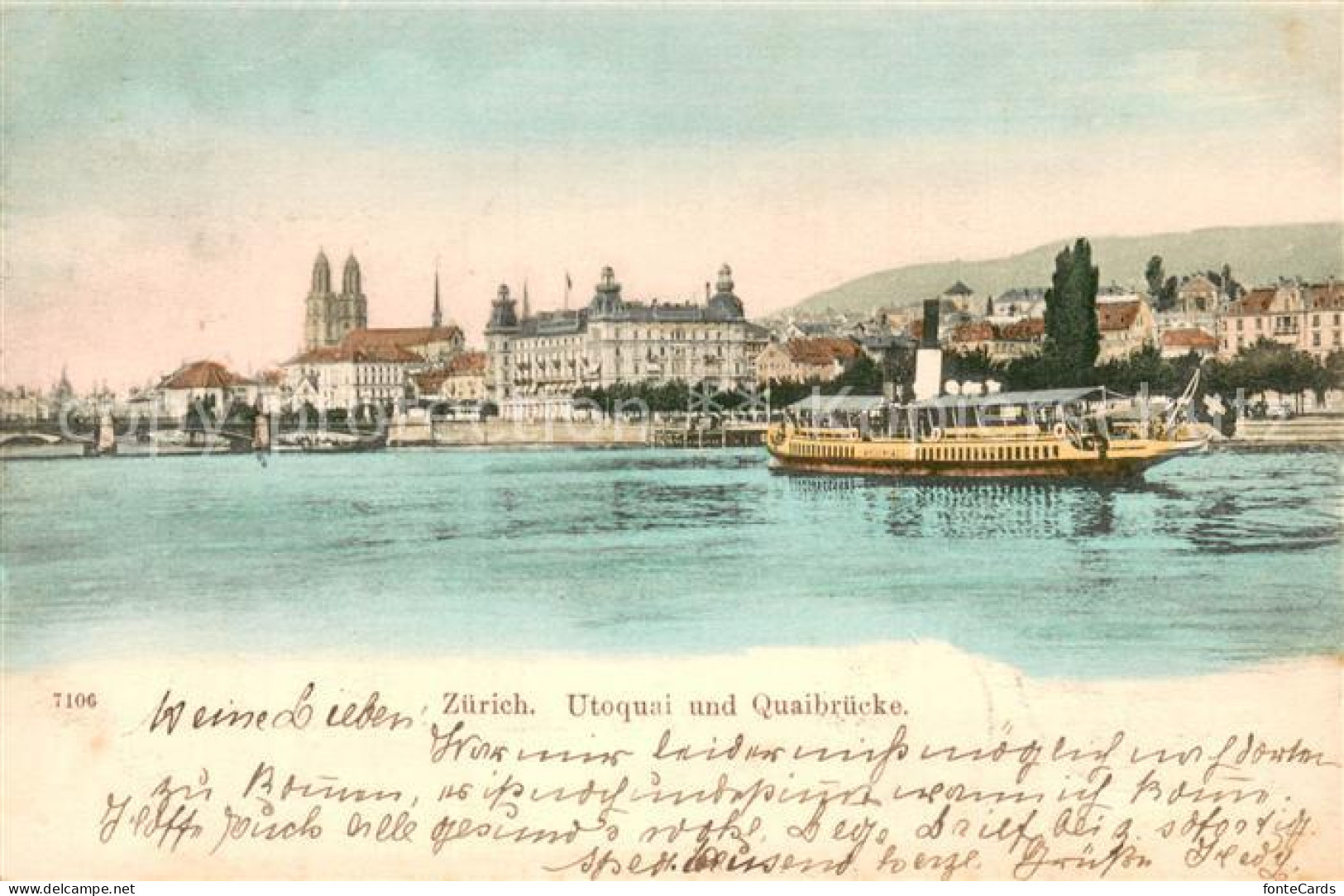 13750519 Zuerich ZH Utoquai Und Quaibruecke Dampfer Zuerichsee Zuerich ZH - Sonstige & Ohne Zuordnung