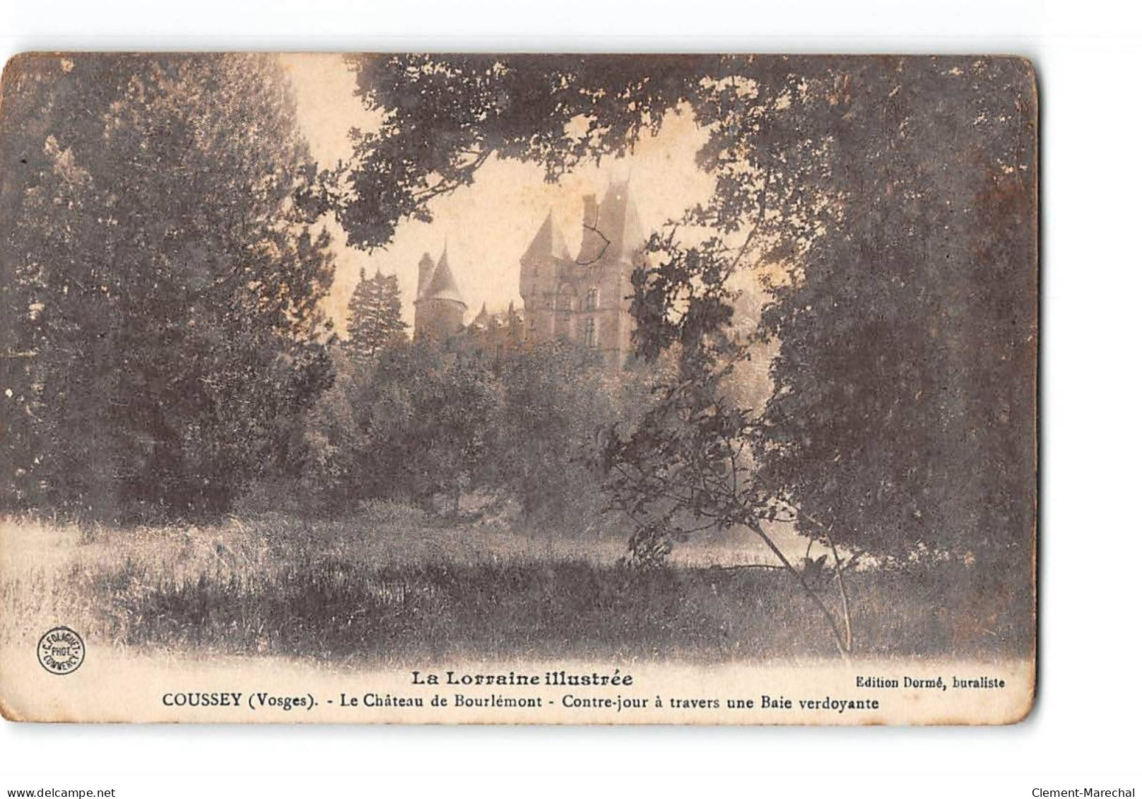 COUSSEY - Le Château De Boutlémon - Contre Jour à Travers Une Baie Verdoyante - état - Coussey