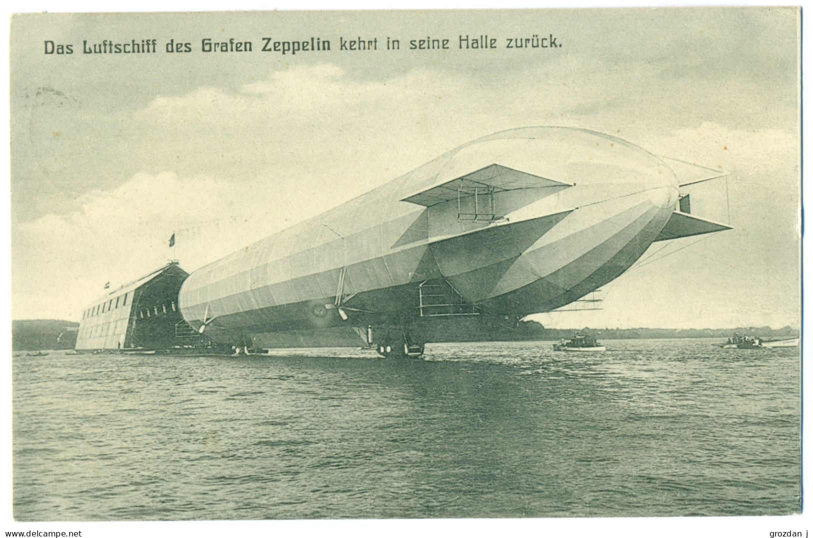 VERY RARE, Das Luftschiff Des Grafen Zeppelin Kehrt In Seine Halle Zurück, Airship, Friedrichshafen Am Bodensee, Germany - Dirigeables