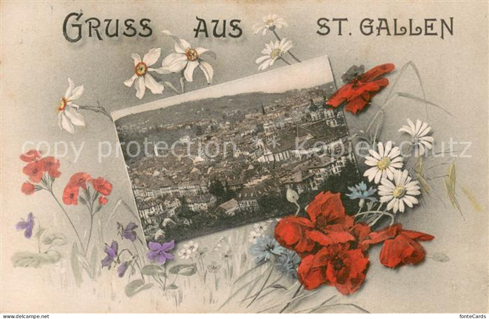 13750437 St Gallen SG Stadtpanorama Blumen St Gallen SG - Other & Unclassified