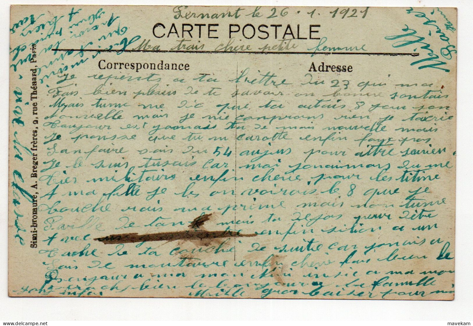 Cpa Rare  Militaire " PERNANT - Bureau De Tabac En 1917 "  ( Pub Chocolat MENIER - Façade  à Pied Et à Cheval ) - Other & Unclassified