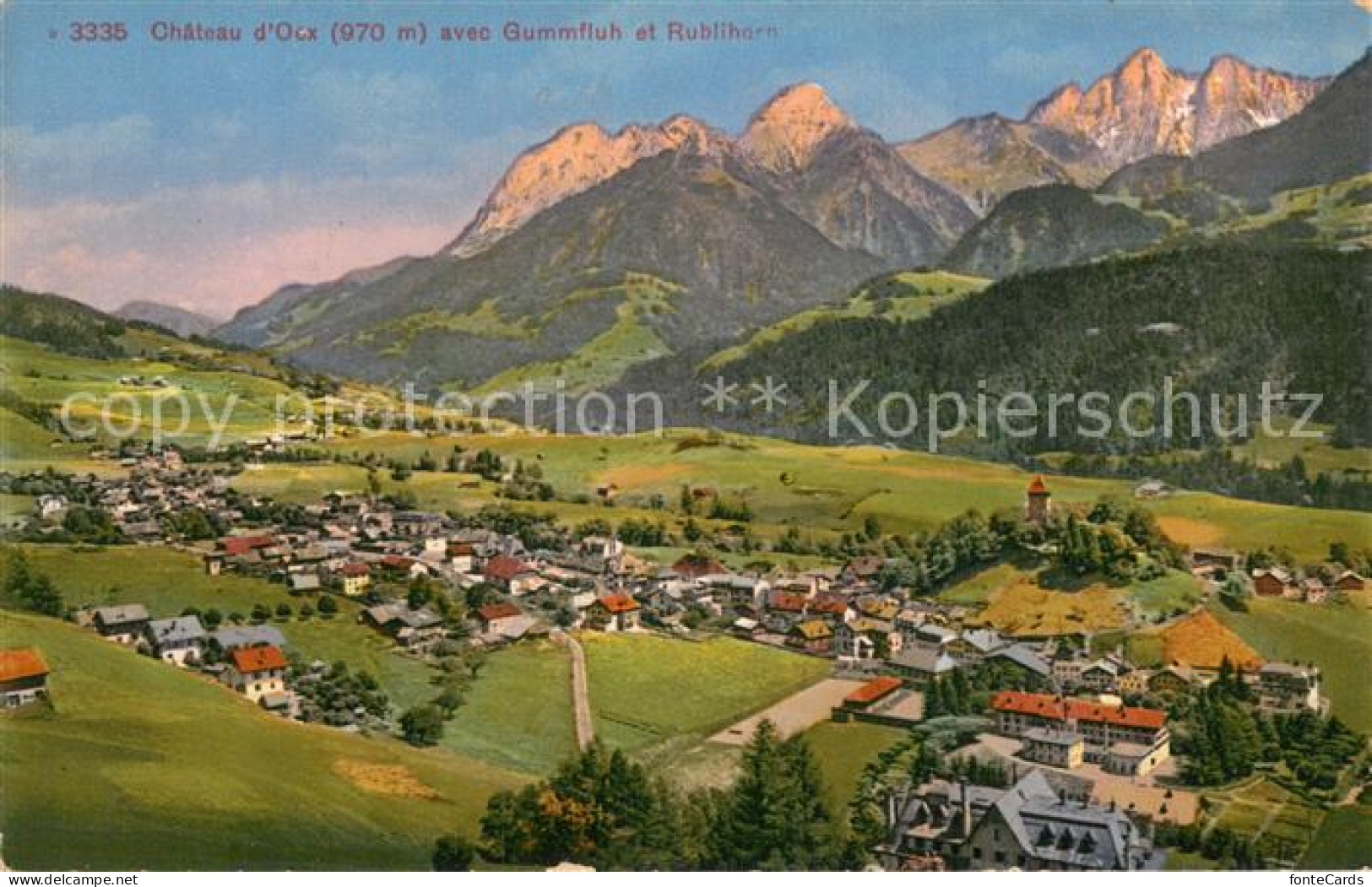 13750397 Chateau-d Oex Avec Gummfluh Et Rublihorn Alpes Chateau-d Oex - Andere & Zonder Classificatie