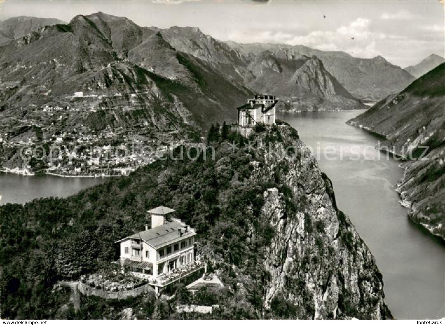 13748449 Lugano Lago Di Lugano Hotel Vetta E Chiesa Monte San Salvatore Lugano L - Other & Unclassified