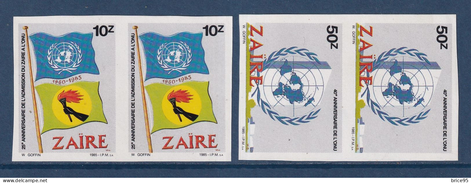 Zaïre - YT N° 1216 Et 1217 ** - Neuf Sans Charnière - Non Dentelé - ND - 1985 - Nuovi