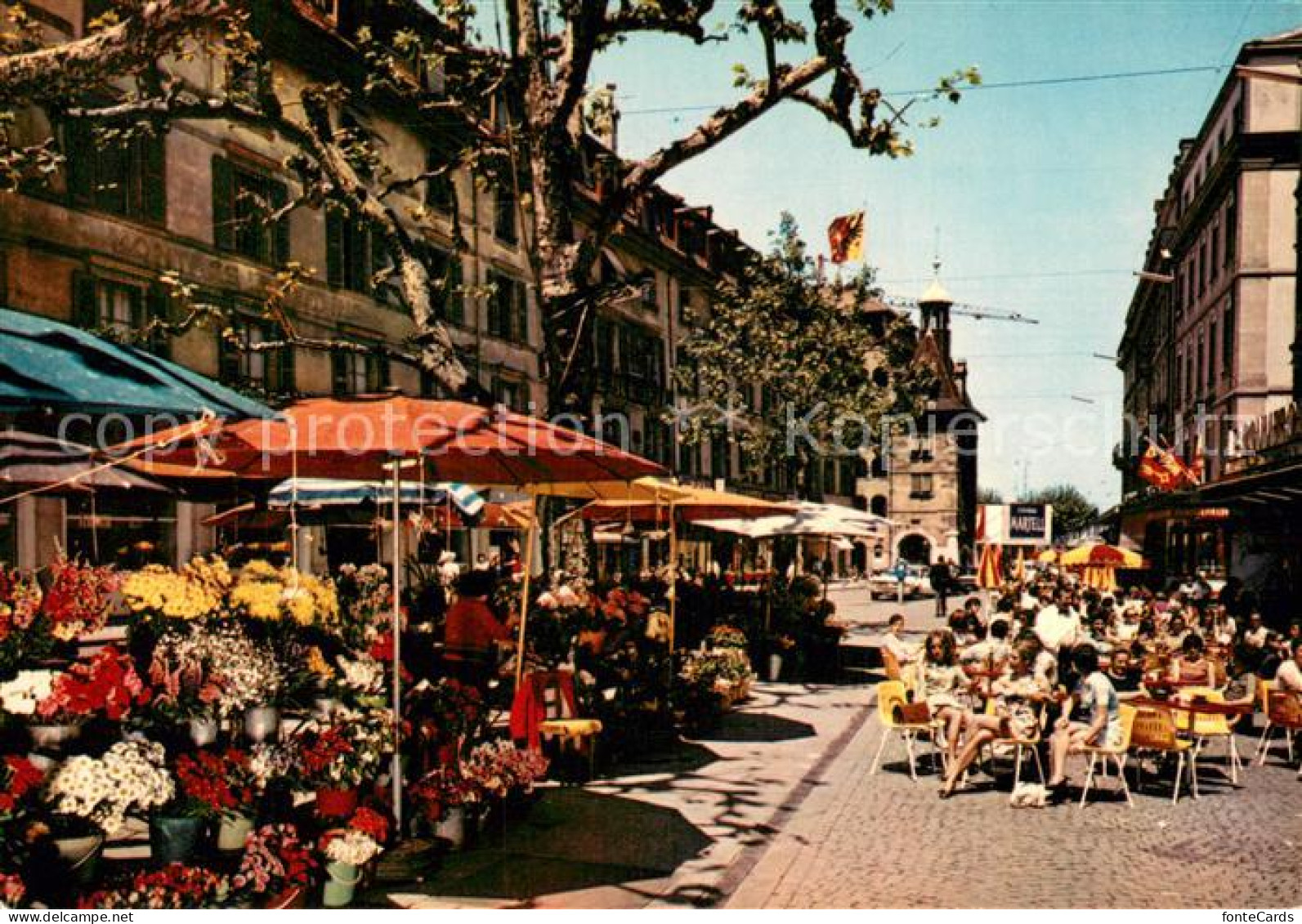 13743789 Geneve GE La Place Du Molard Et Ses Grands Cafes Geneve GE - Sonstige & Ohne Zuordnung