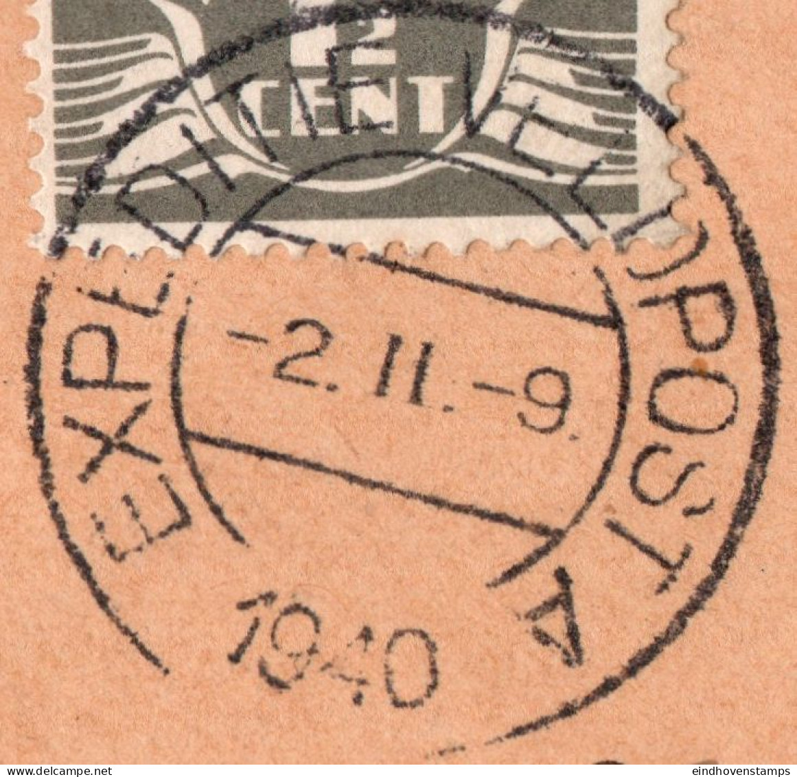 Netherlands 1940 Envelope With A Collection Of Fieldpost-cancels: Hoofdexpeditie, Fieldpost A B Nd 1 - 12, Printed Matte - Service