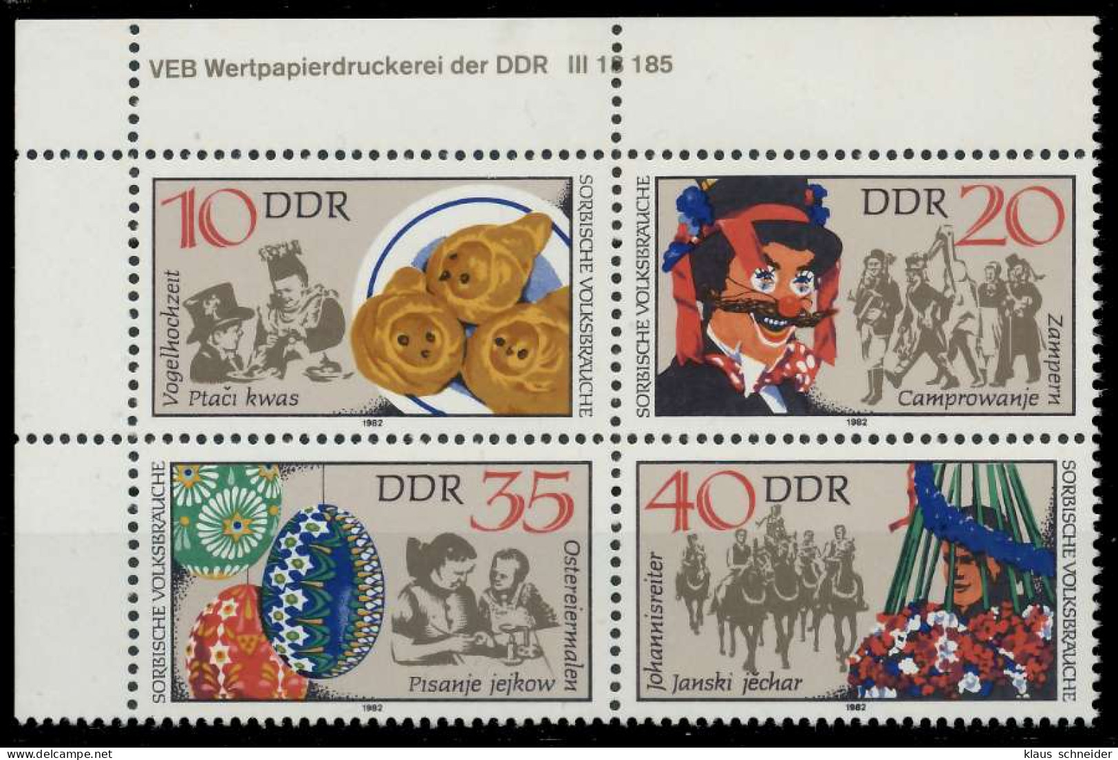 DDR ZUSAMMENDRUCK Nr 2716VB DV Postfrisch VIERERBLOCK E X1961DA - Zusammendrucke