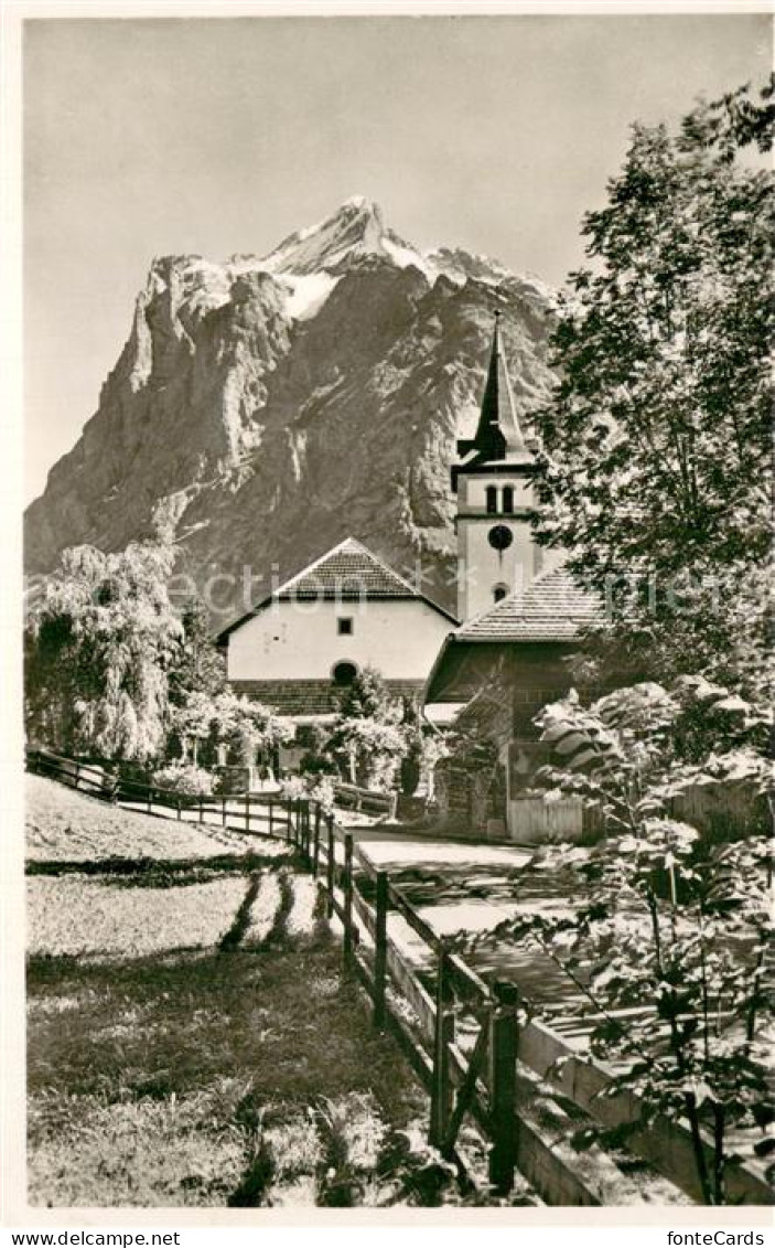 13738799 Grindelwald Mit Kirche Und Wetterhorn Grindelwald - Otros & Sin Clasificación