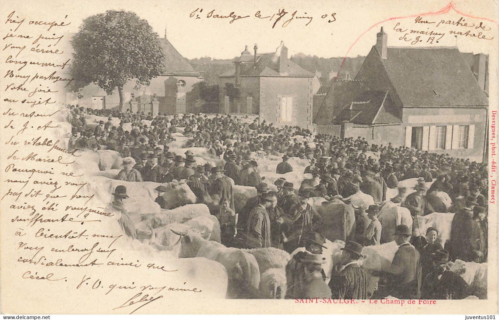 CPA Saint Saulge-Le Champ De Foire-Timbre     L2910 - Altri & Non Classificati