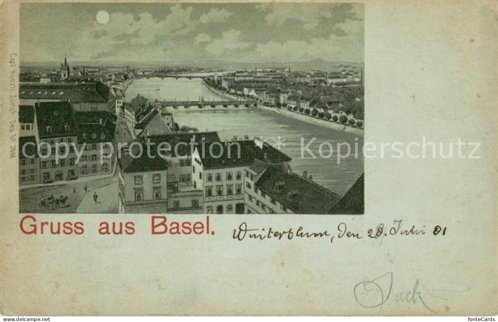 13738727 Basel BS Panorama Mit Rheinbruecken Basel BS - Andere & Zonder Classificatie