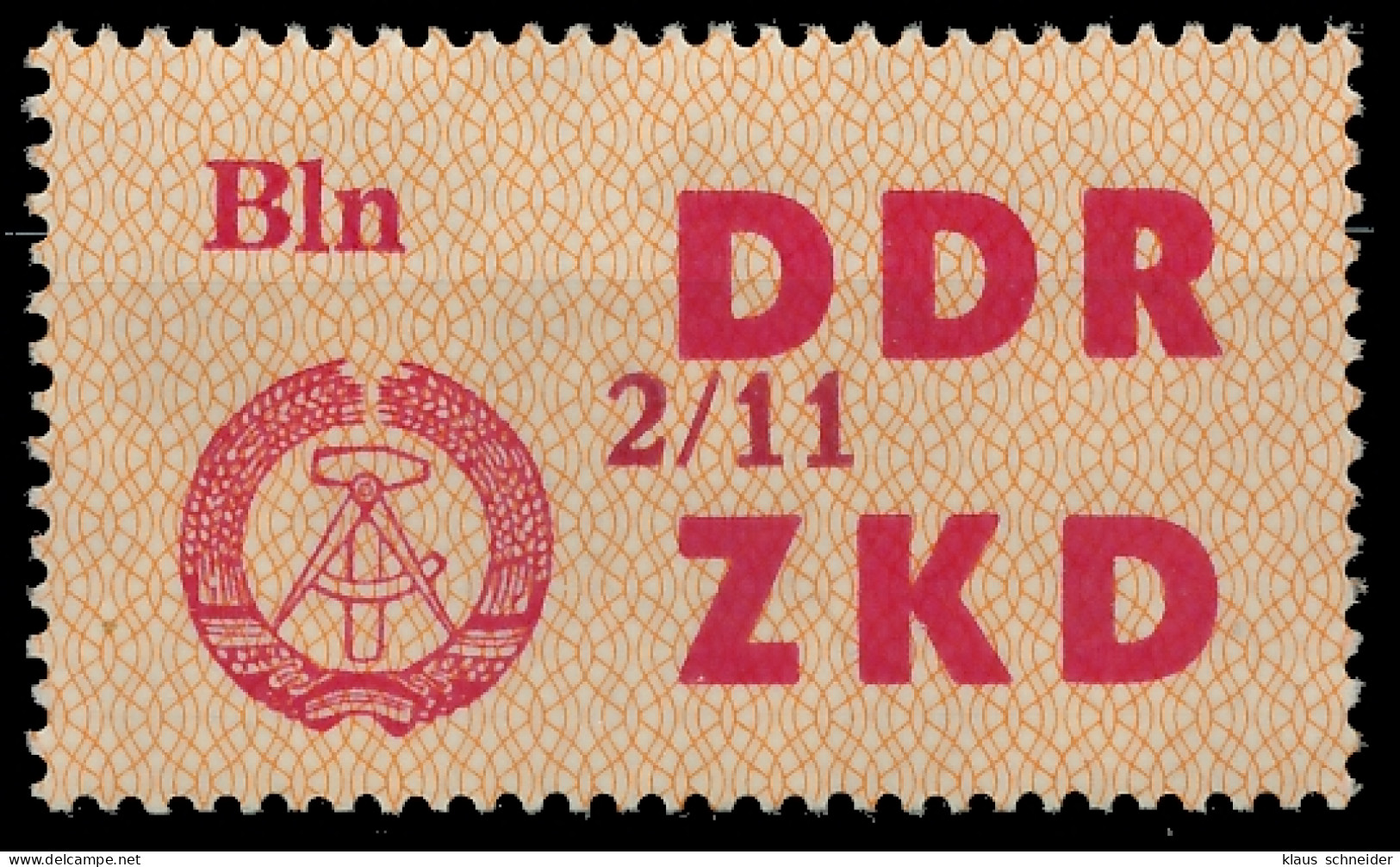 DDR DIENST LAUFKONTROLLZETTEL Nr 31 2 11 - XI Ungebraucht X1C4F16 - Other & Unclassified