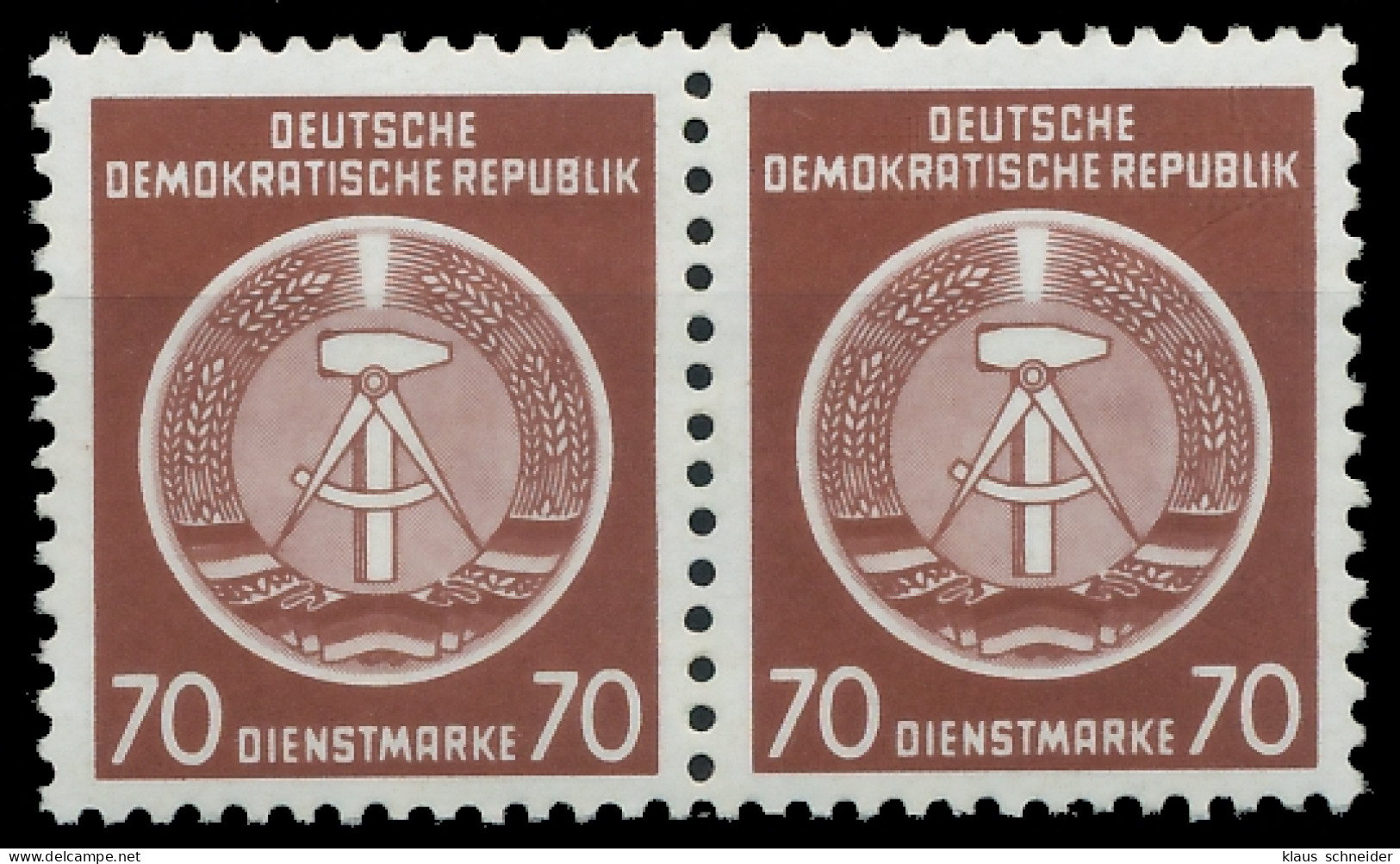 DDR DIENST HAMMER ZIRKEL Nr 16XII Postfrisch WAAGR PAAR X1CD7EE - Autres & Non Classés