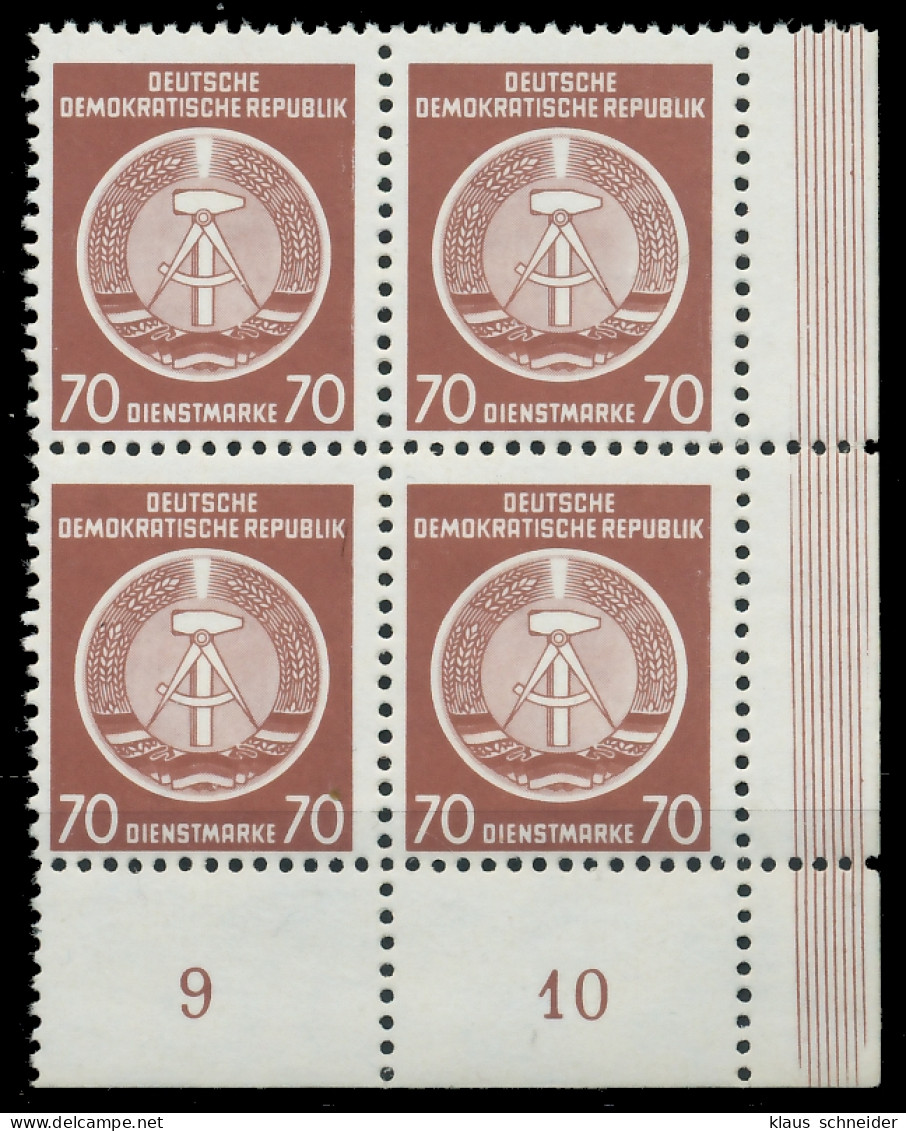 DDR DIENST HAMMER ZIRKEL Nr 16XII Postfrisch VIERERBLOC X1CD806 - Autres & Non Classés