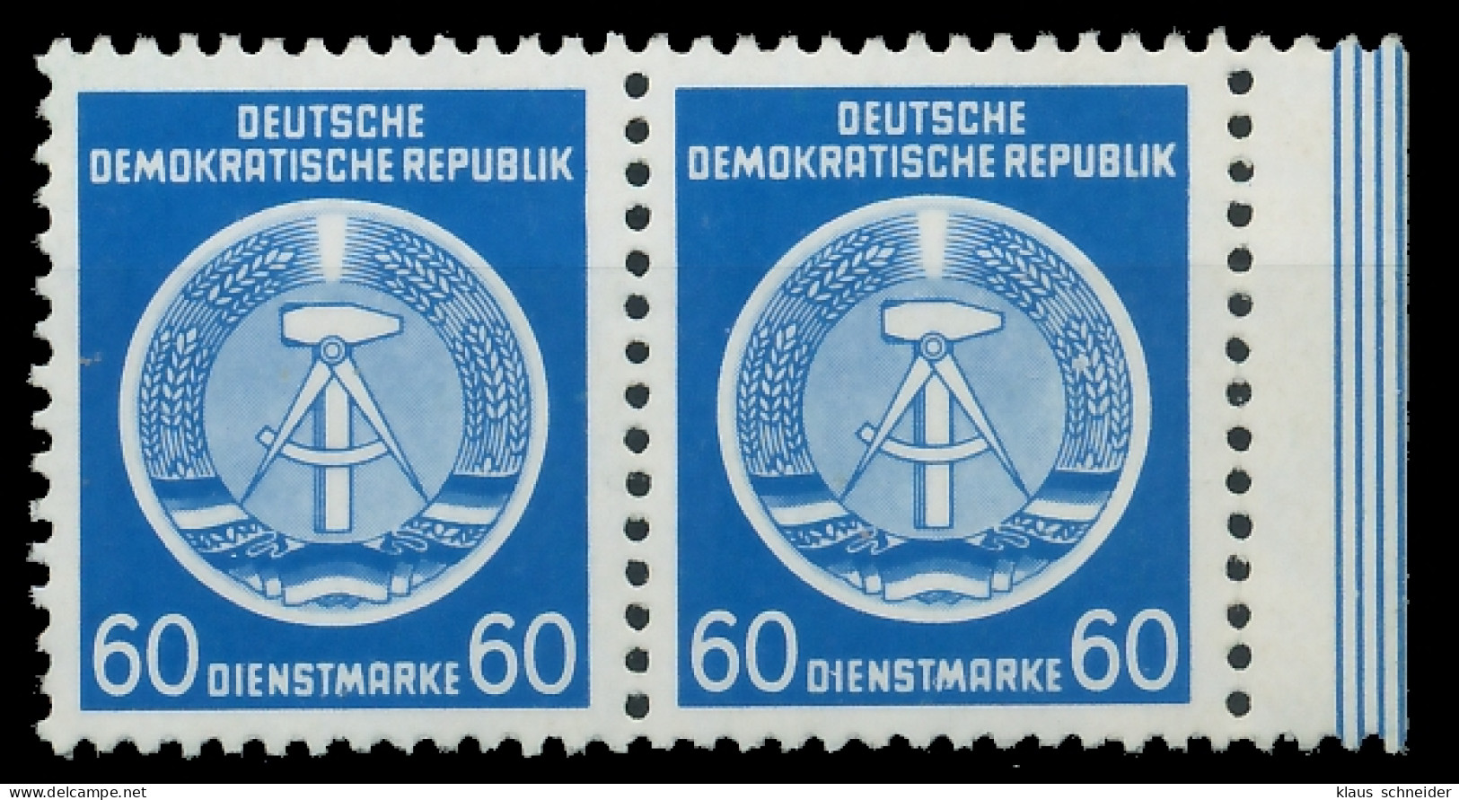 DDR DIENST HAMMER ZIRKEL Nr 15XI Postfrisch WAAGR PAAR X1CD86A - Sonstige & Ohne Zuordnung