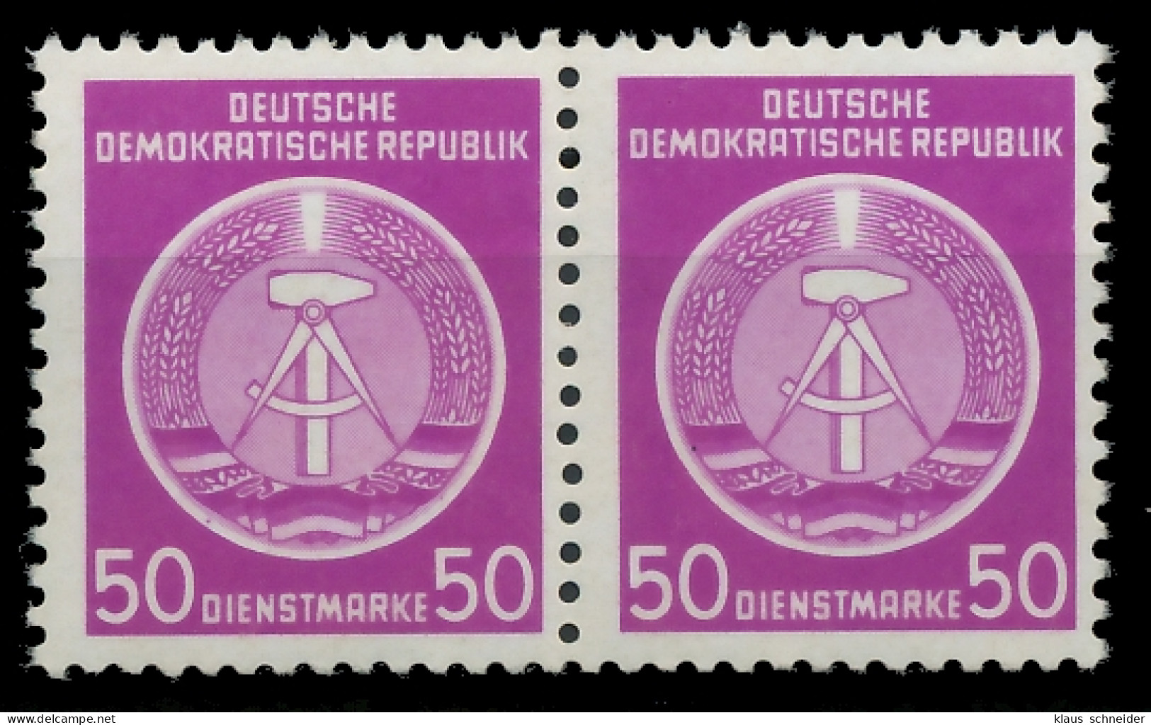 DDR DIENST HAMMER ZIRKEL Nr 14XII Postfrisch WAAGR PAAR X1CD8DE - Altri & Non Classificati