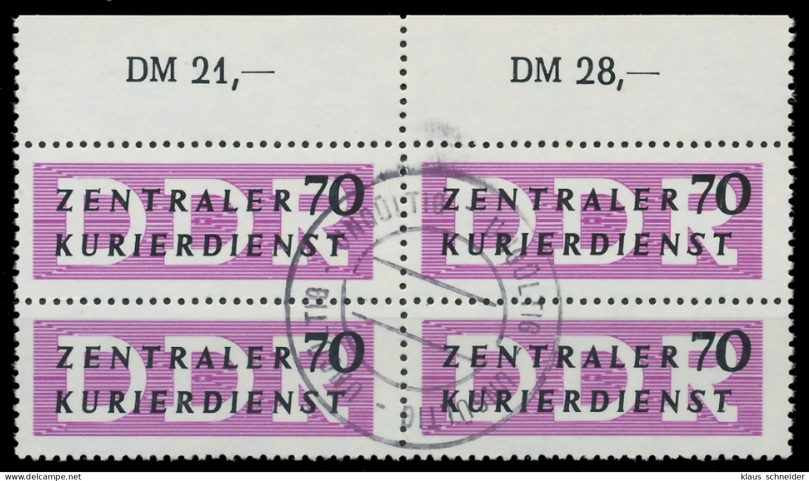 DDR DIENST VERWALTUNGSPOST-A ZKD Nr 9 Gestempelt VIERERB X1D291A - Altri & Non Classificati