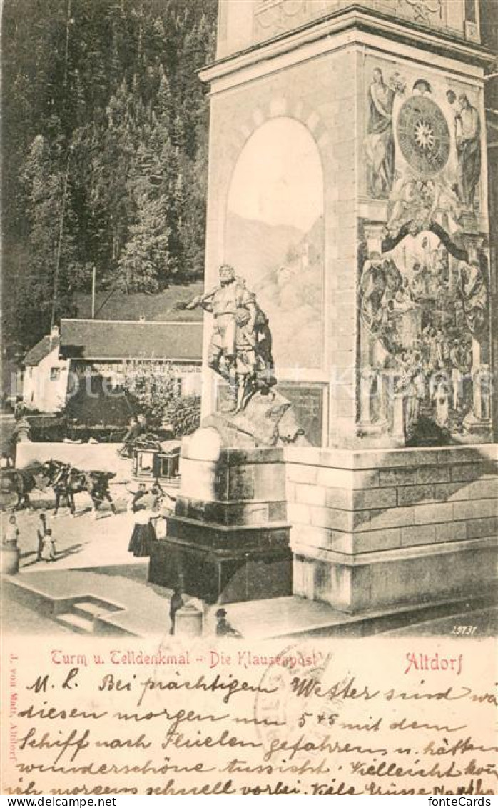 13738437 Altdorf  UR Turm Und Telldenkmal Die Klausenpost  - Andere & Zonder Classificatie