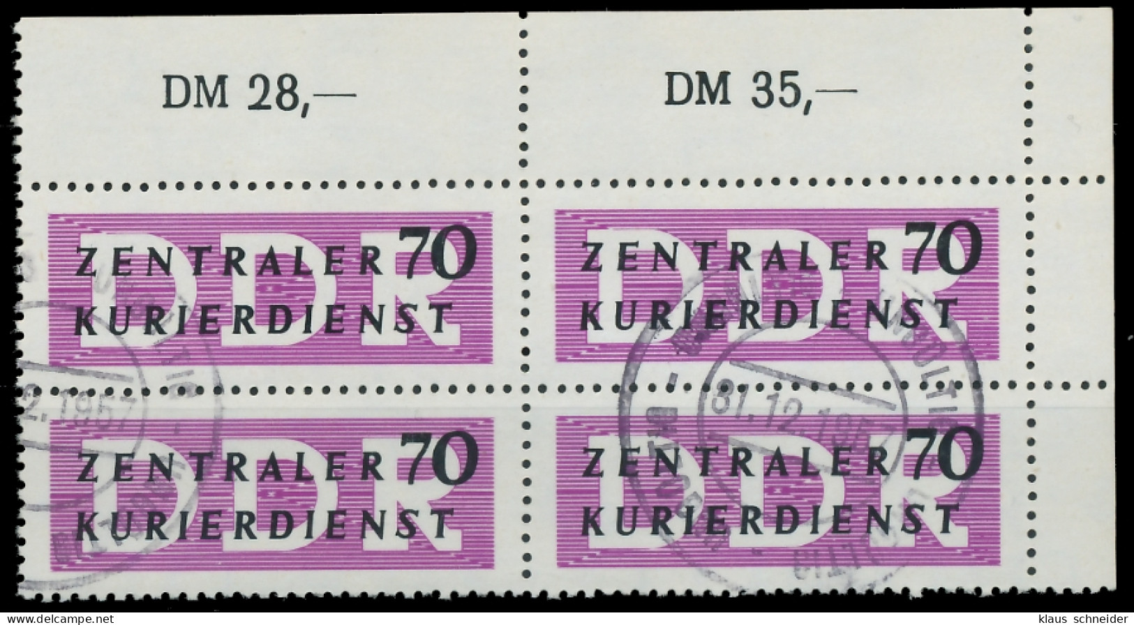 DDR DIENST VERWALTUNGSPOST-A ZKD Nr 9 Gestempelt VIERERB X1D293E - Autres & Non Classés