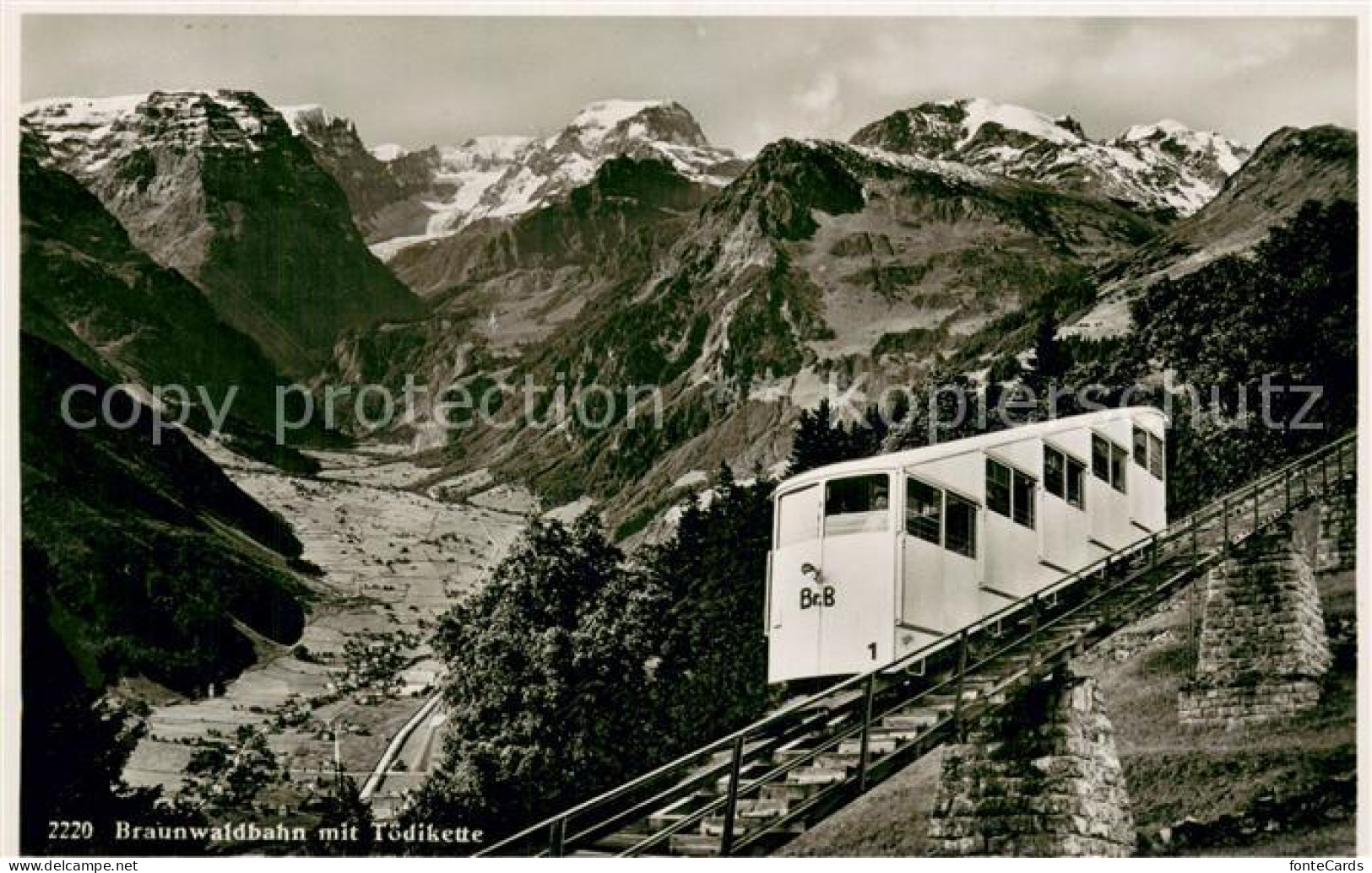 13738327 Braunwald GL Braunwaldbahn Mit Toedikette Braunwald GL - Sonstige & Ohne Zuordnung