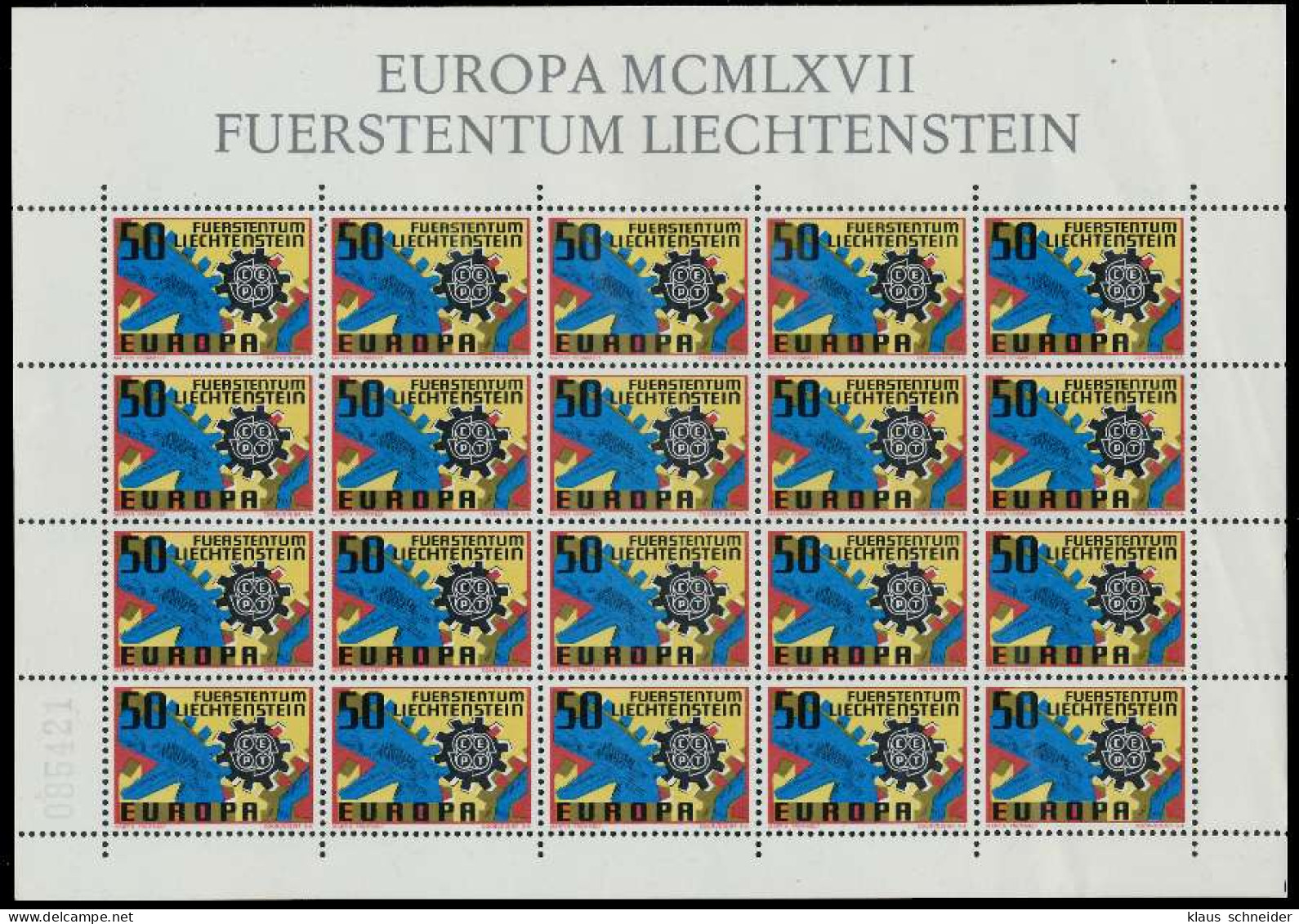 LIECHTENSTEIN BLOCK KLEINBOGEN Nr 474 Postfrisch KLEINB X1D7D06 - Blokken