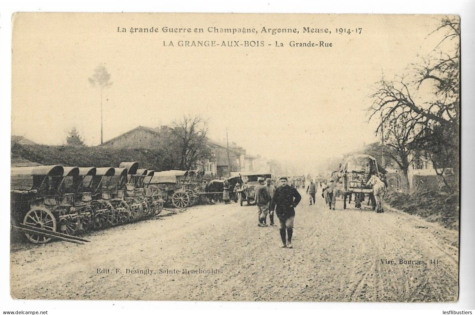 CPA 51 La Grande Guerre En Champagne, Argonne, Meuse, 1914-17 - LA GRANGE-AUX-BOIS La Grande Rue - Sonstige & Ohne Zuordnung