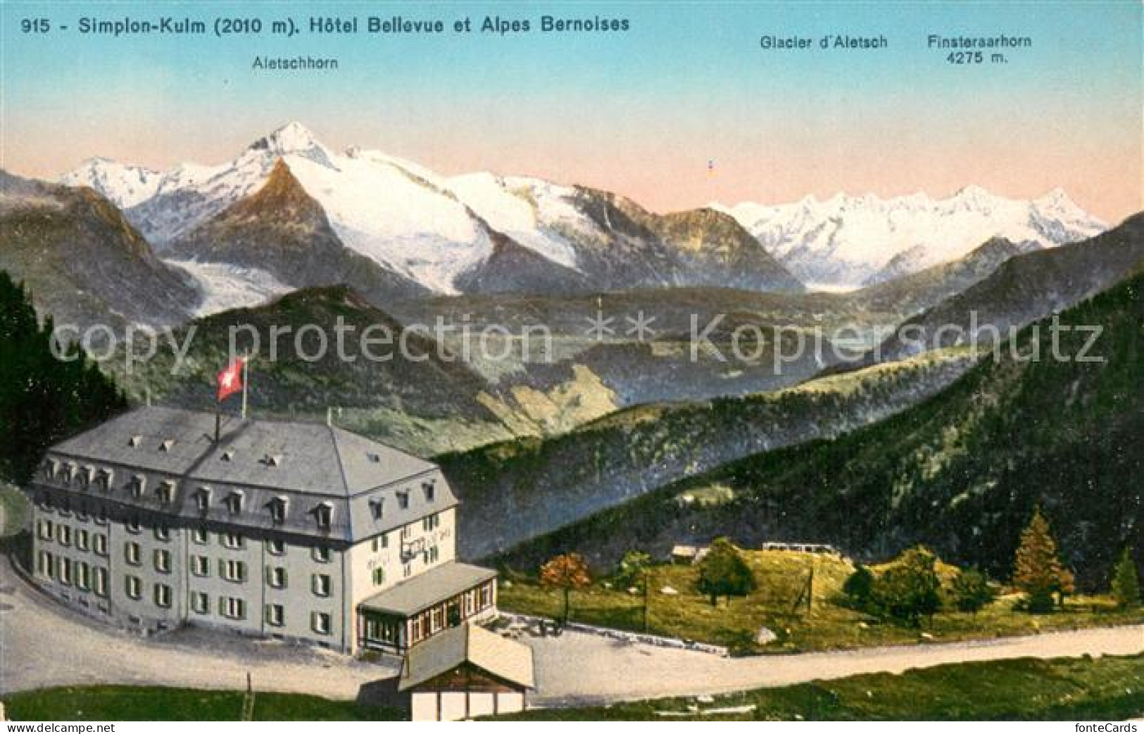 13737909 Simplon-Kulm VS Hotel Bellevue Et Alpes Bernoises Aletschhorn Finsteraa - Other & Unclassified
