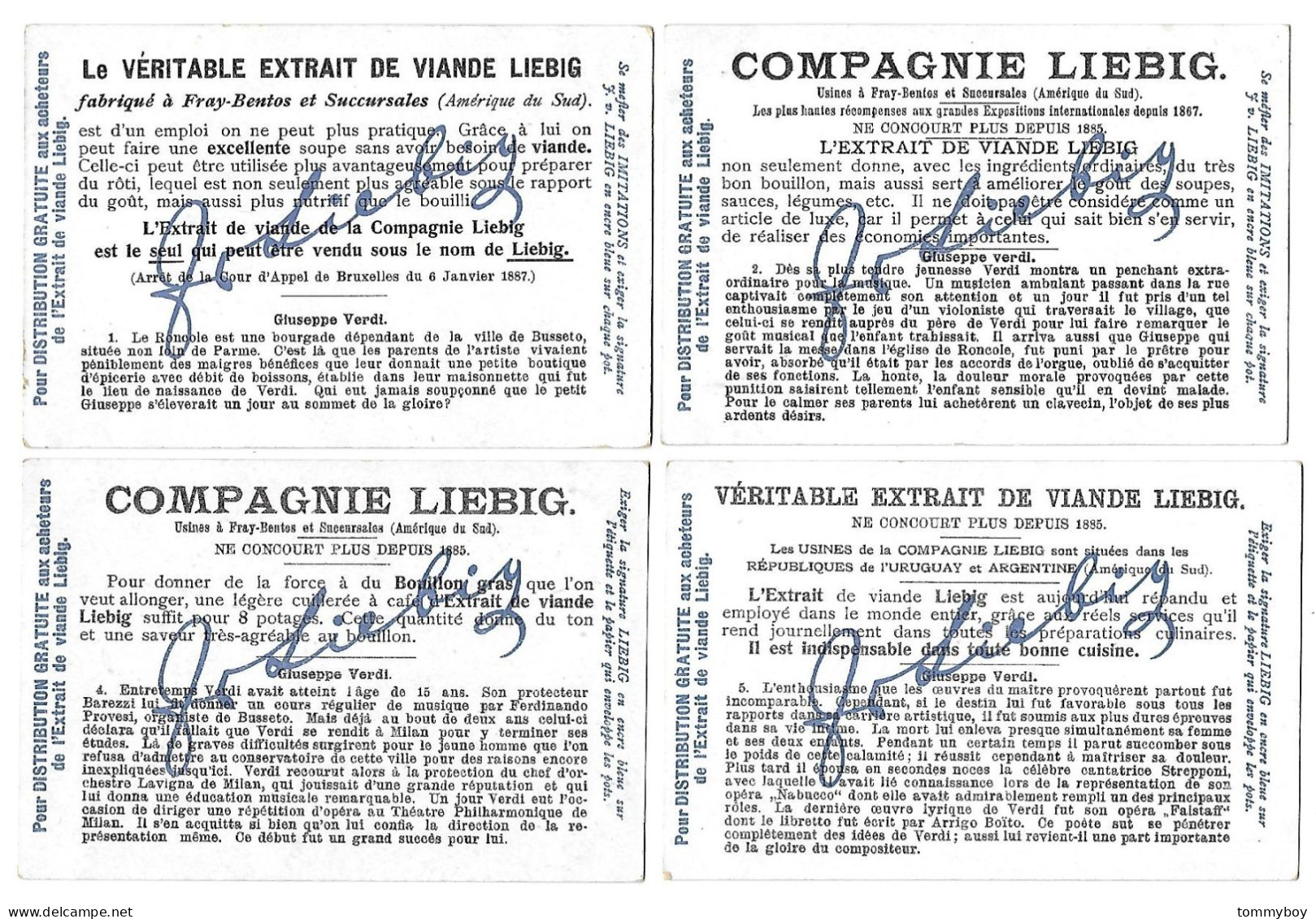 S 717, Liebig 6 Cards, Verdi (ref B18) - Liebig