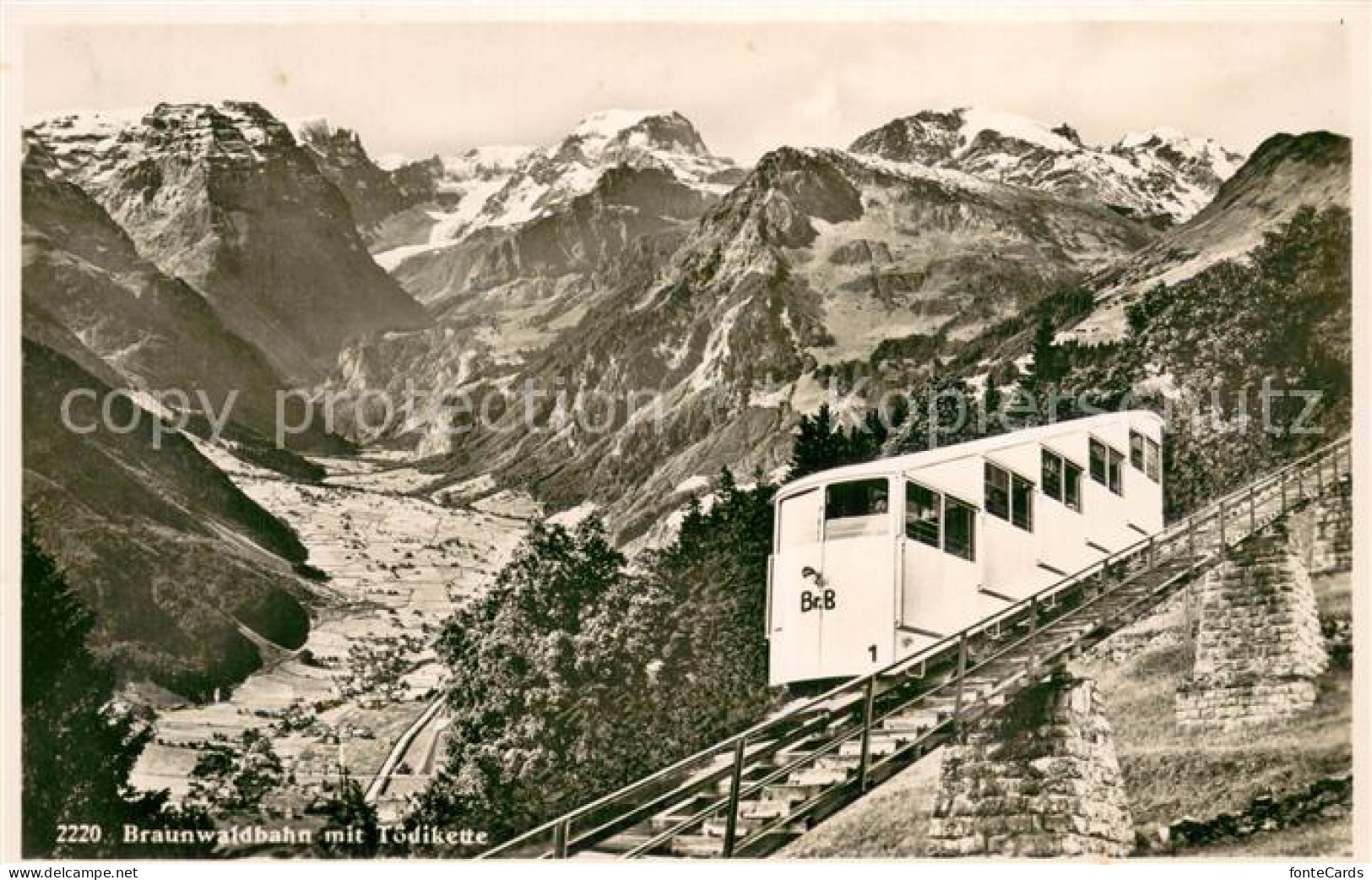 13737279 Braunwald GL Braunwaldbahn Mit Toedikette Braunwald GL - Autres & Non Classés