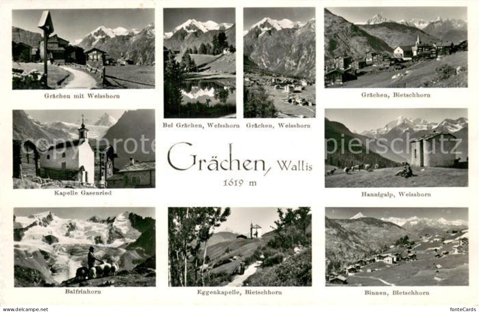 13737247 Graechen VS Mit Weisshorn Bietschhorn Kapelle Gasenried Hannigalp Balfr - Other & Unclassified