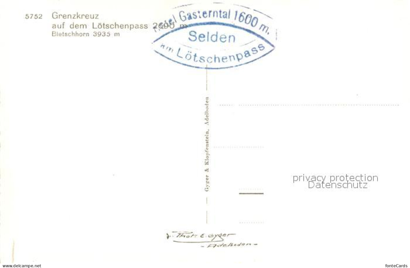 13737237 Loetschenpass BE Mit Grenzkreuz Und Bietschhorn  - Other & Unclassified