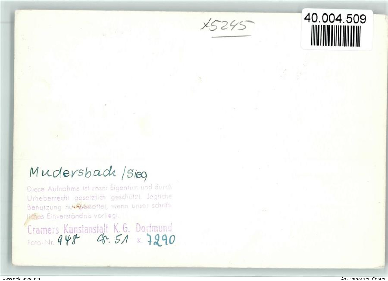 40004509 - Mudersbach , Sieg - Andere & Zonder Classificatie