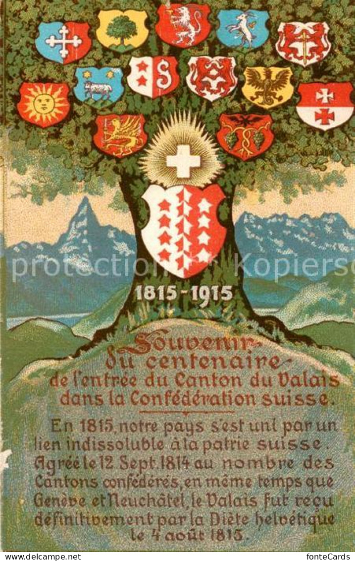 13736527 Valais Wallis Kanton Souvenir Du Centenaire De L’entree Du Canton Du Va - Altri & Non Classificati