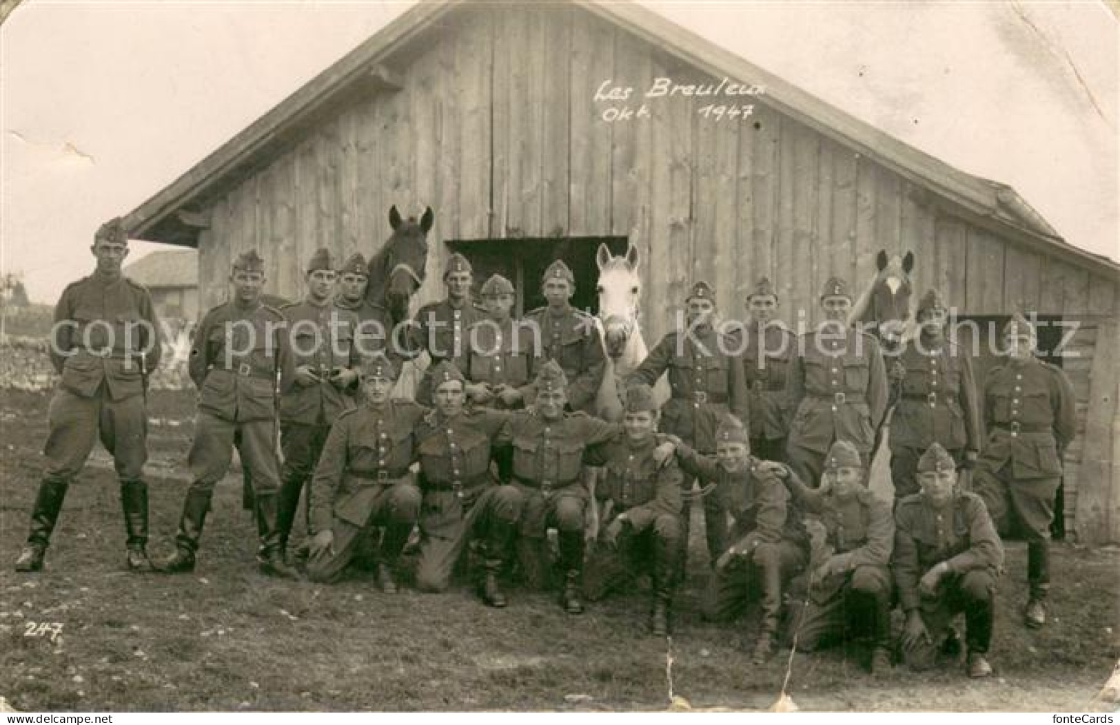 13736197 Les Breuleux JU Kompanie Soldaten Gruppenaufnahme  - Altri & Non Classificati