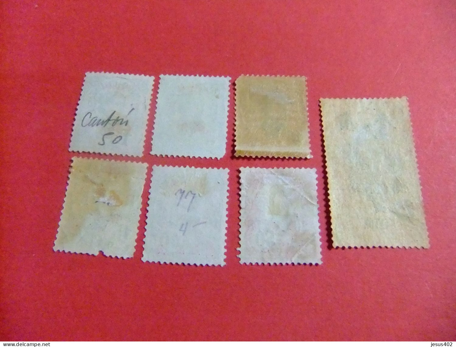 56 CANTON / OFICINA  INDOCHINESA 1908 -1919 INDOCHINA Con CANTON / YVERT 50+53+54+72+77+78+79 FU - Used Stamps