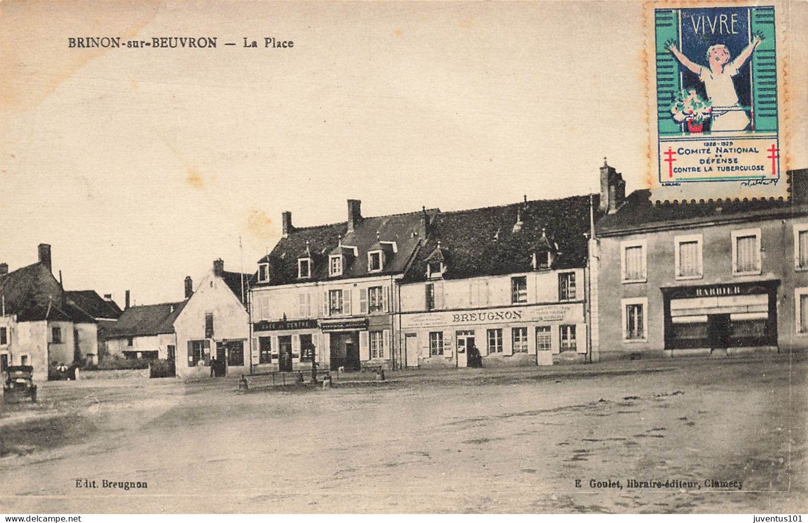 CPA Brinon Sur Beuvron-La Place-Timbre-RARE     L2910 - Brinon Sur Beuvron